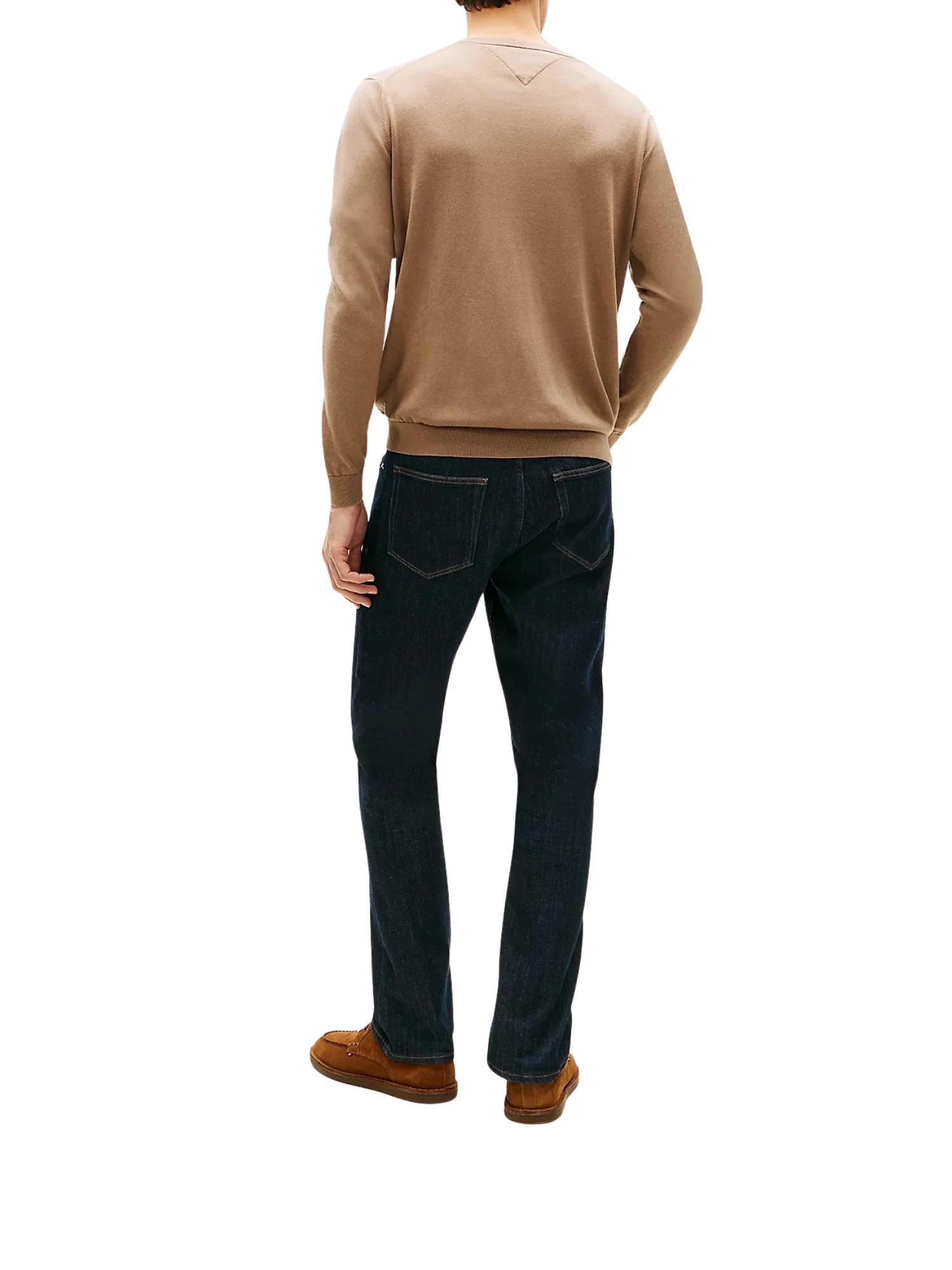 Maglia a girocollo con maniche lunghe Tommy Hilfiger modello cotton/lyocell marrone - Image 2