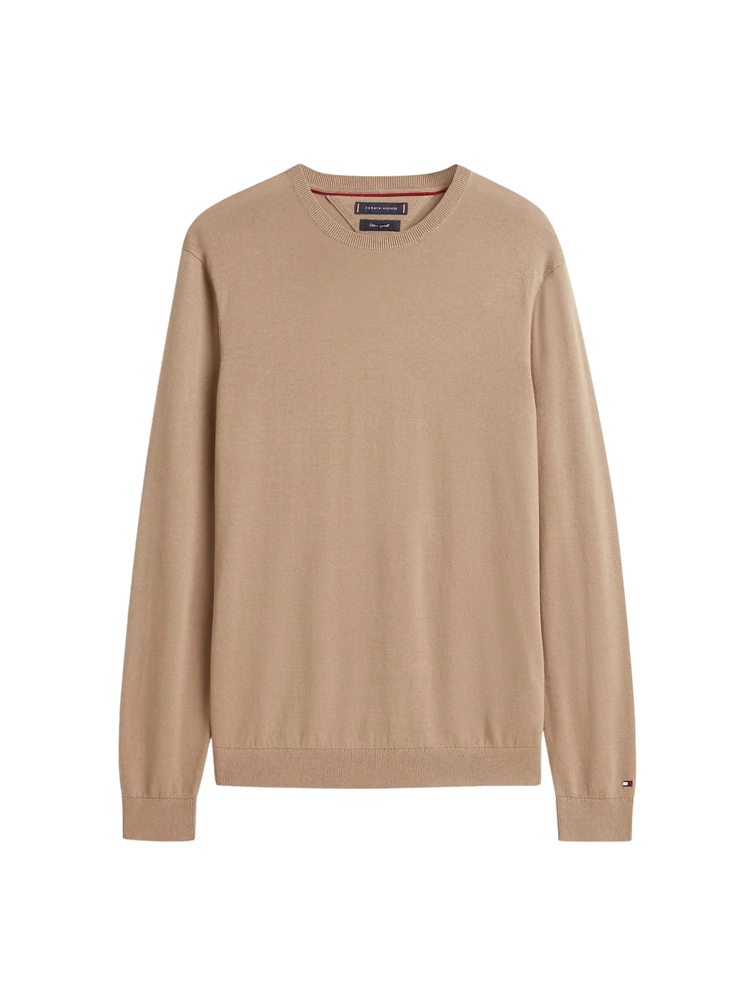 Maglia a girocollo con maniche lunghe Tommy Hilfiger modello cotton/lyocell marrone - Image 3