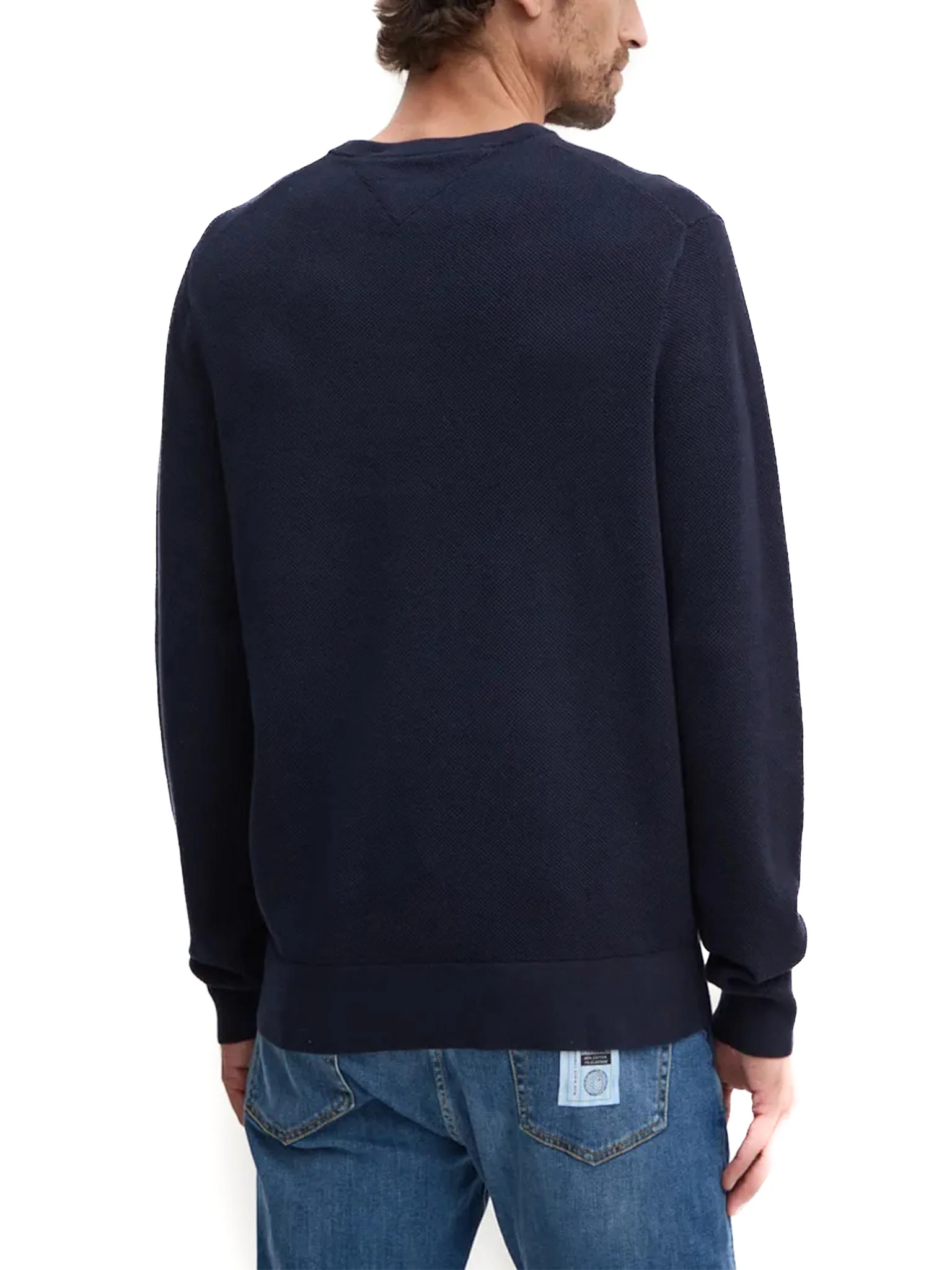Maglia Tommy Hilfiger in cotone strutturato blu navy - Image 2