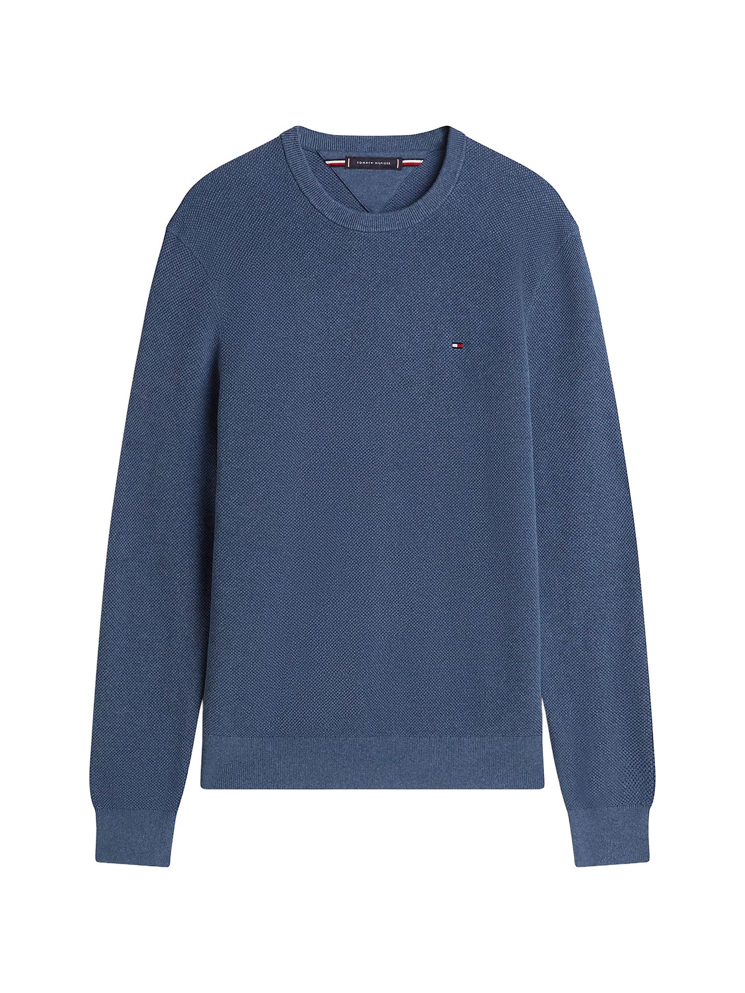 Maglione girocollo Tommy Hilfiger ml essential structure blu medio - Image 3