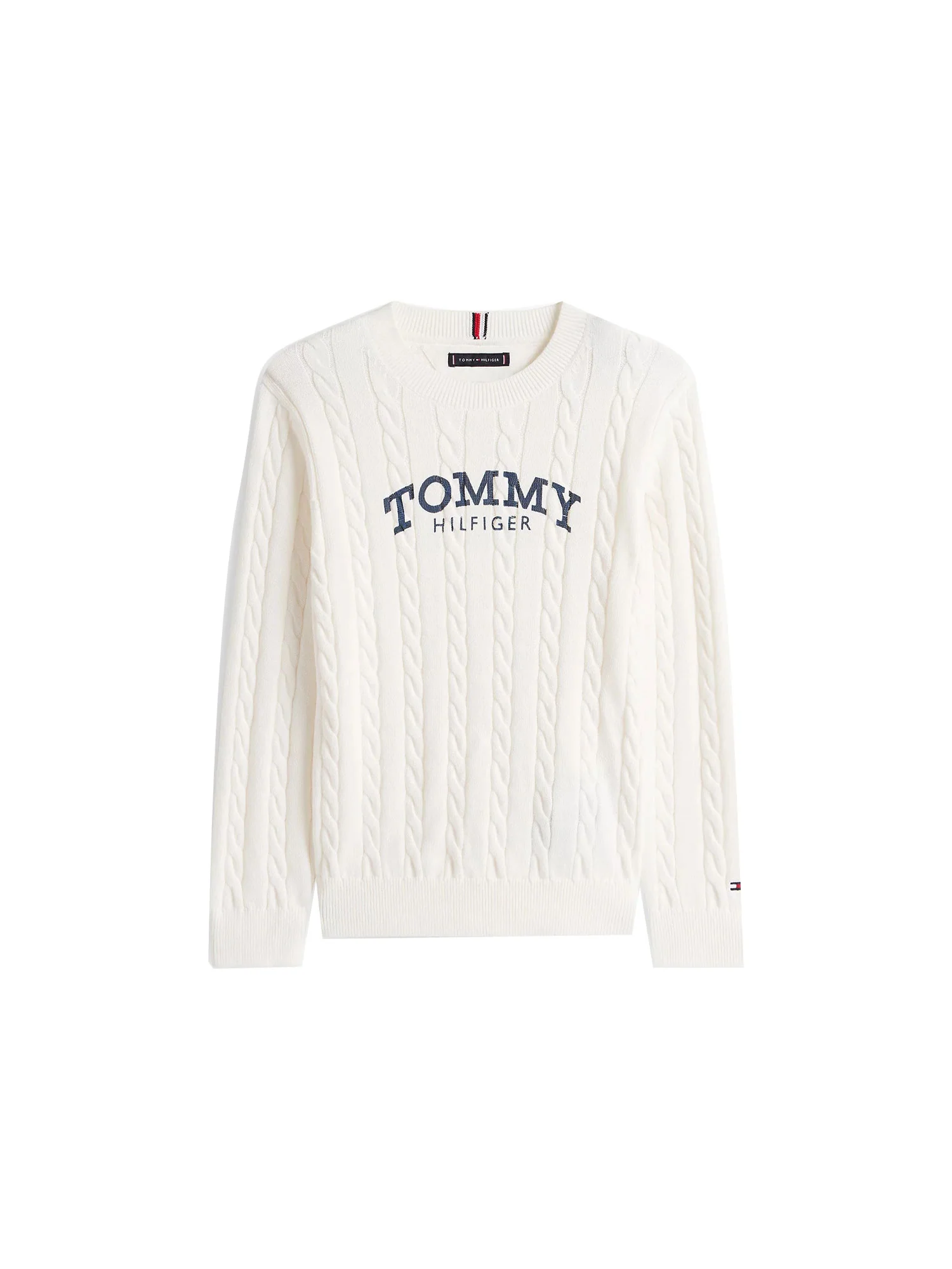 Girocollo Tommy Hilfigher Bambino graphic cable avorio