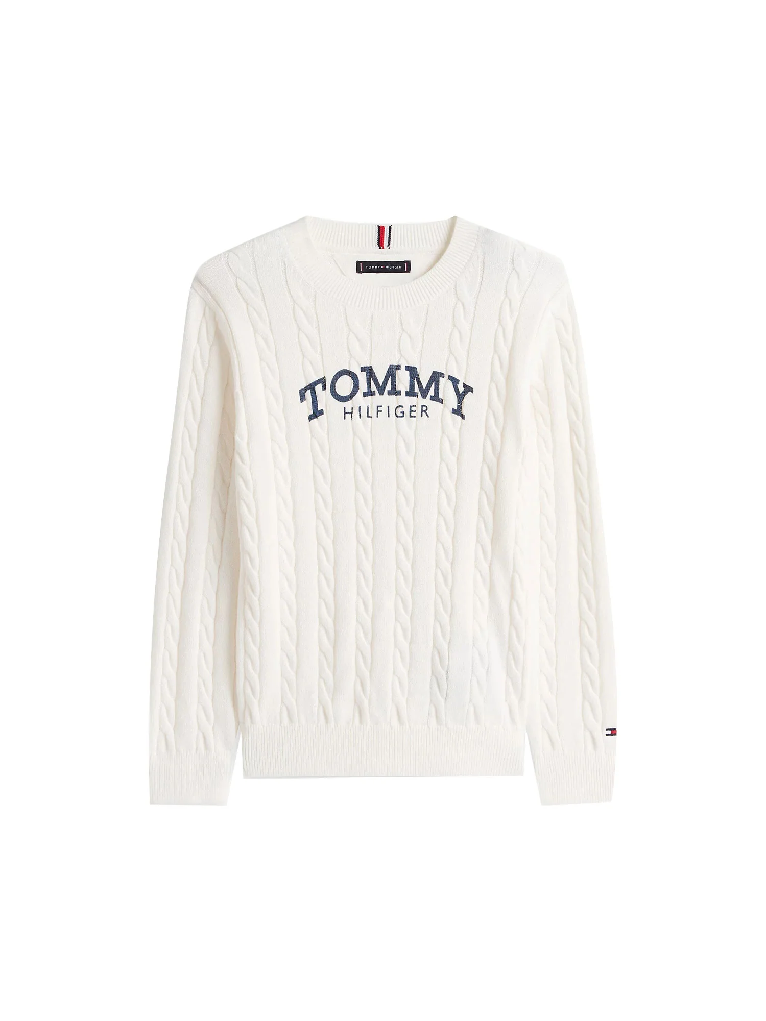 Girocollo Tommy Hilfigher Ragazzo graphic cable avorio