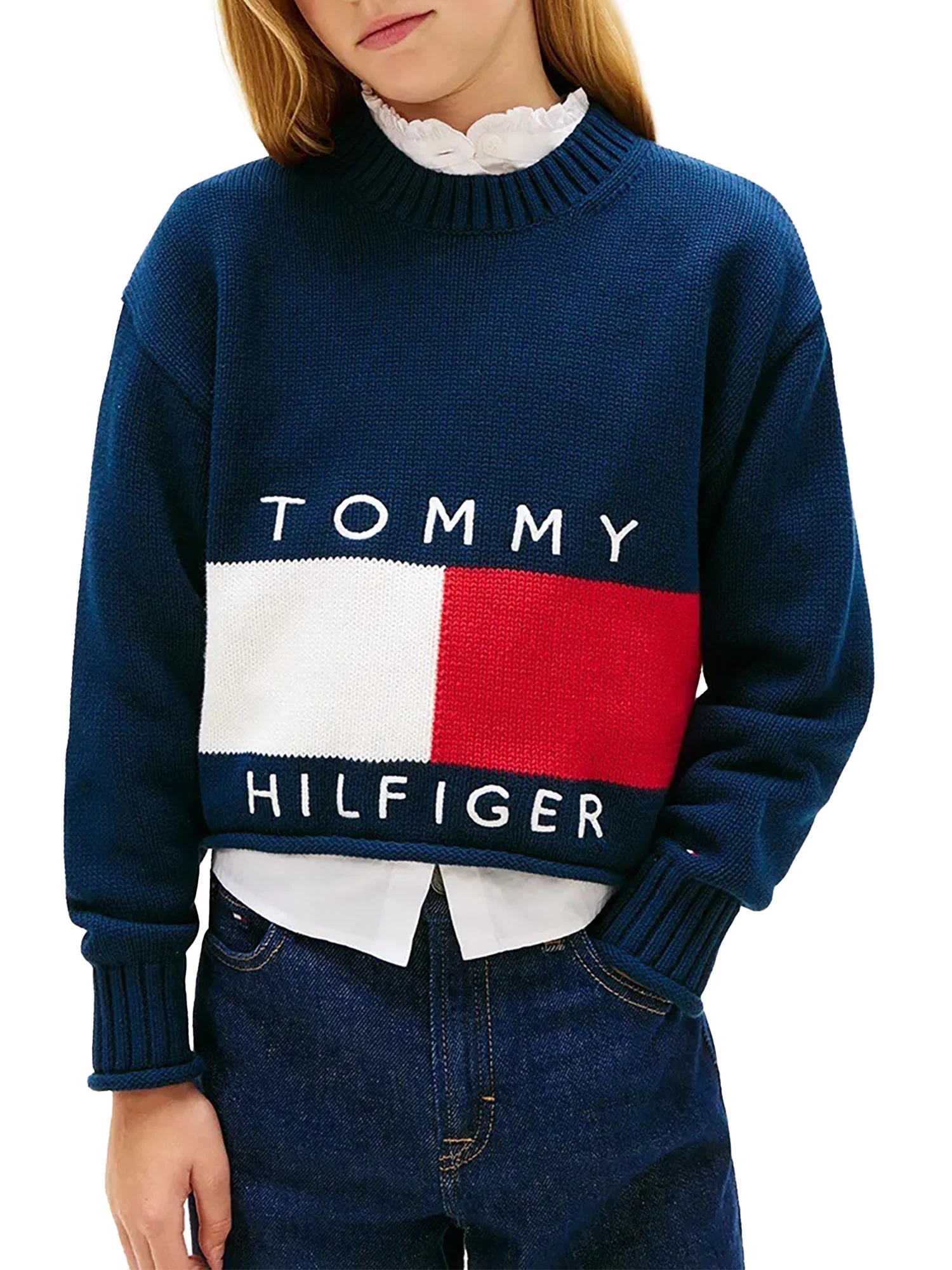 Girocollo Tommy Hilfigher Ragazza heritage blu - Image 2