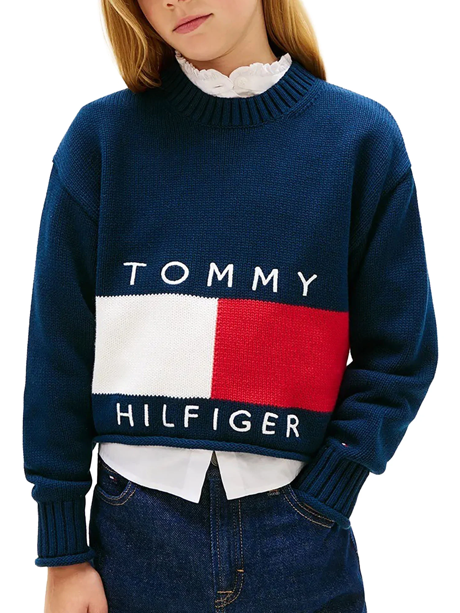 Girocollo Tommy Hilfigher Bambina heritage blu - Image 2