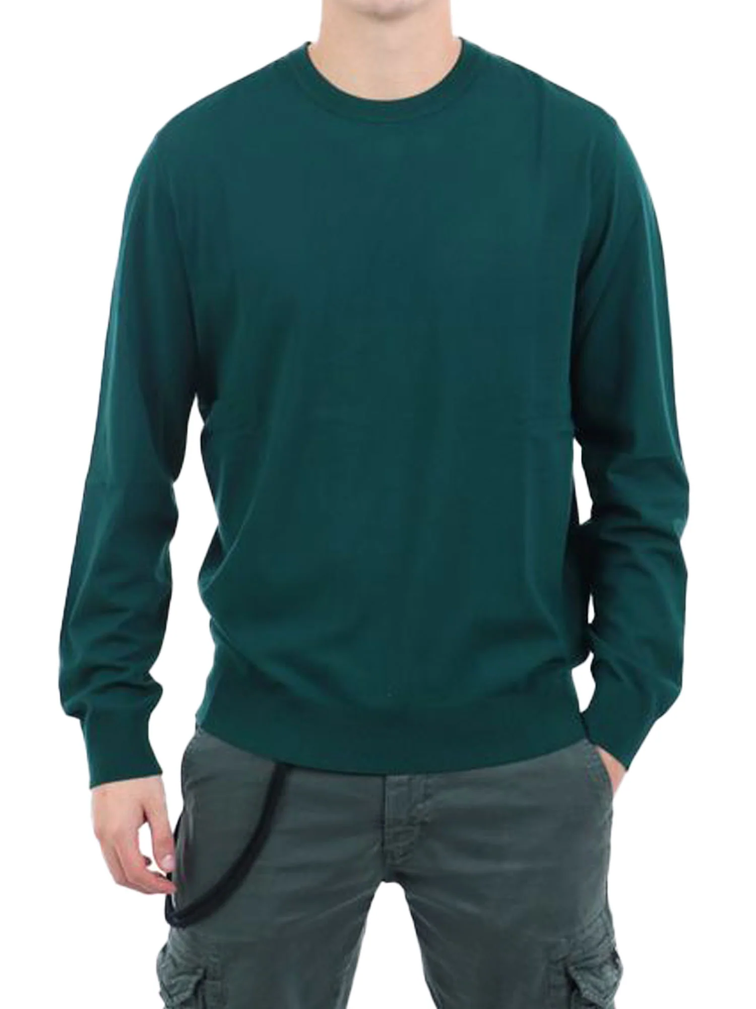 Girocollo Guess uomo manica lunga Kadir Tech verde