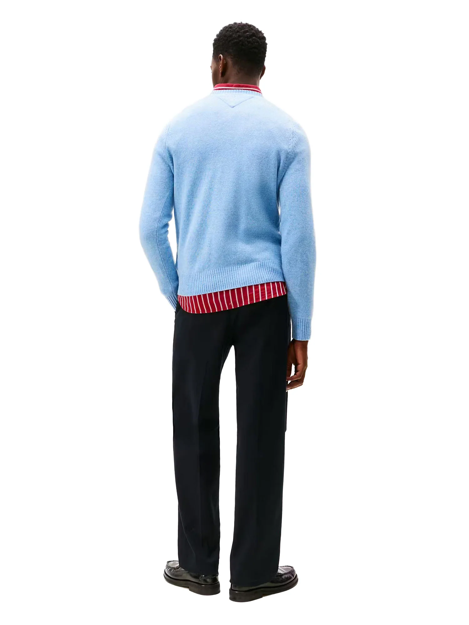 Maglione girocollo Tommy Hilfiger uomo in lambswool celeste - Image 2