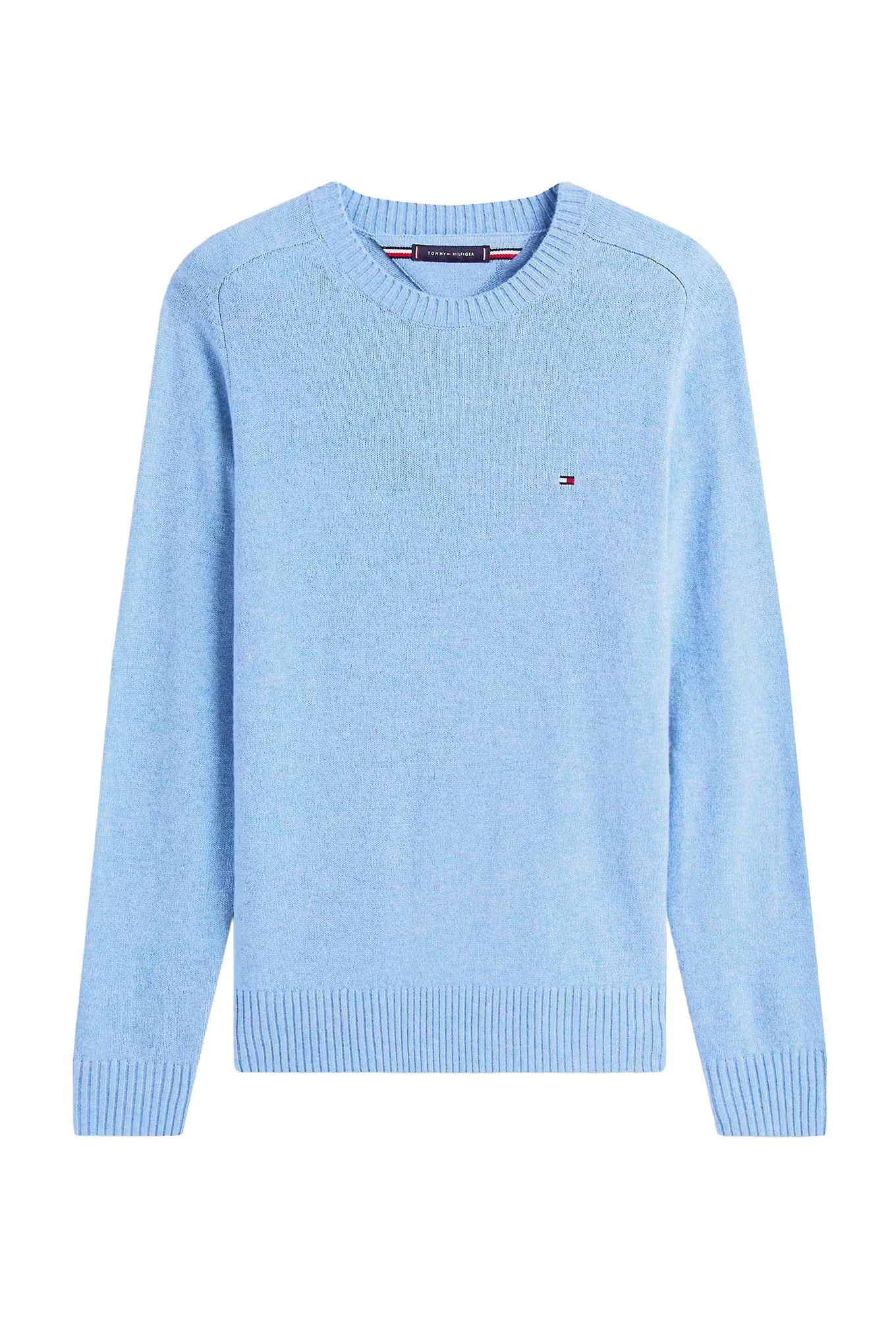 Maglione girocollo Tommy Hilfiger uomo in lambswool celeste - Image 3