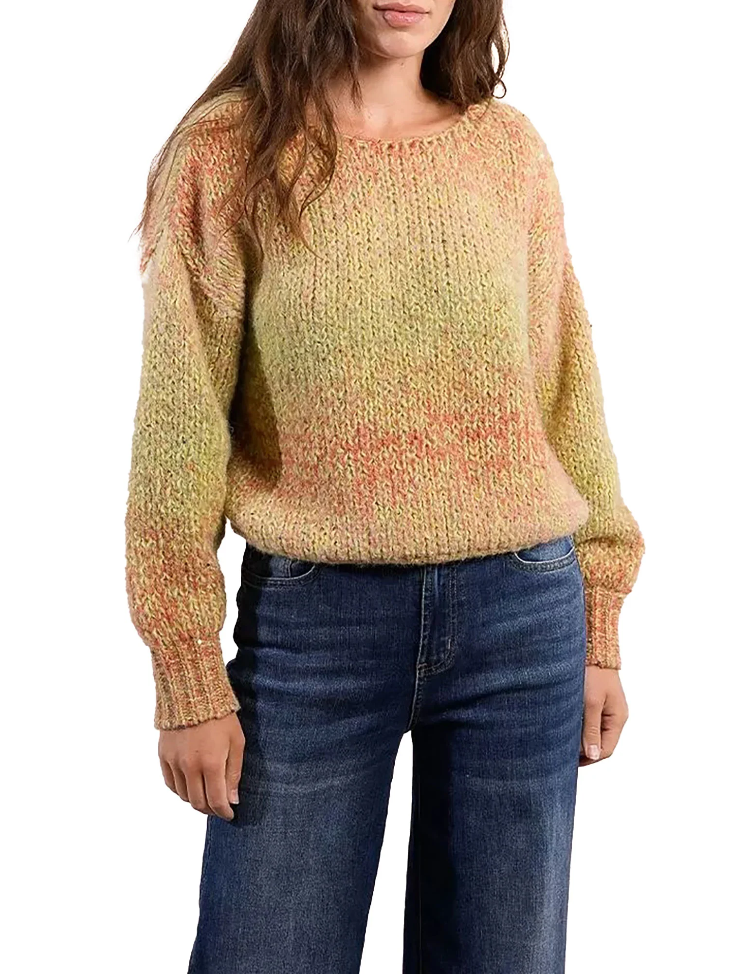 Girocollo Molly Bracken donna manica lunga lavorato lime - Image 3