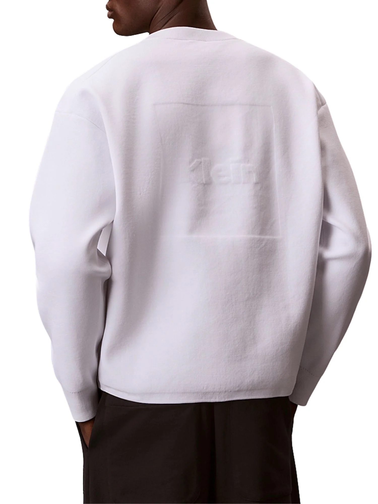 Maglia a girocollo con maniche lunghe Calvin Klein Jeans modello cotton modern 3d chest logo bianco - Image 2