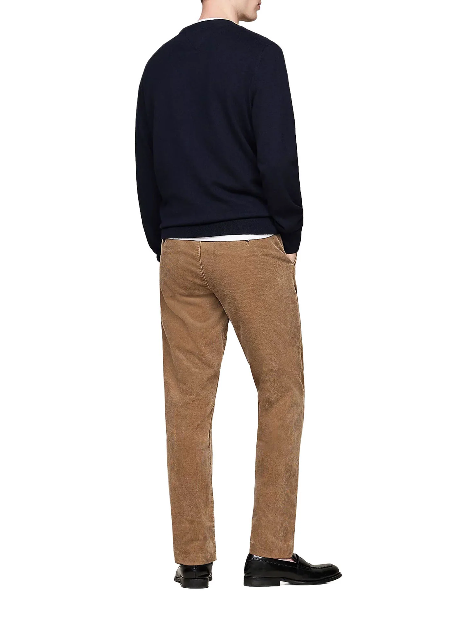Maglione girocollo Tommy Hilfiger pima cotton cashmere semolice con logo sul petto blu - Image 2
