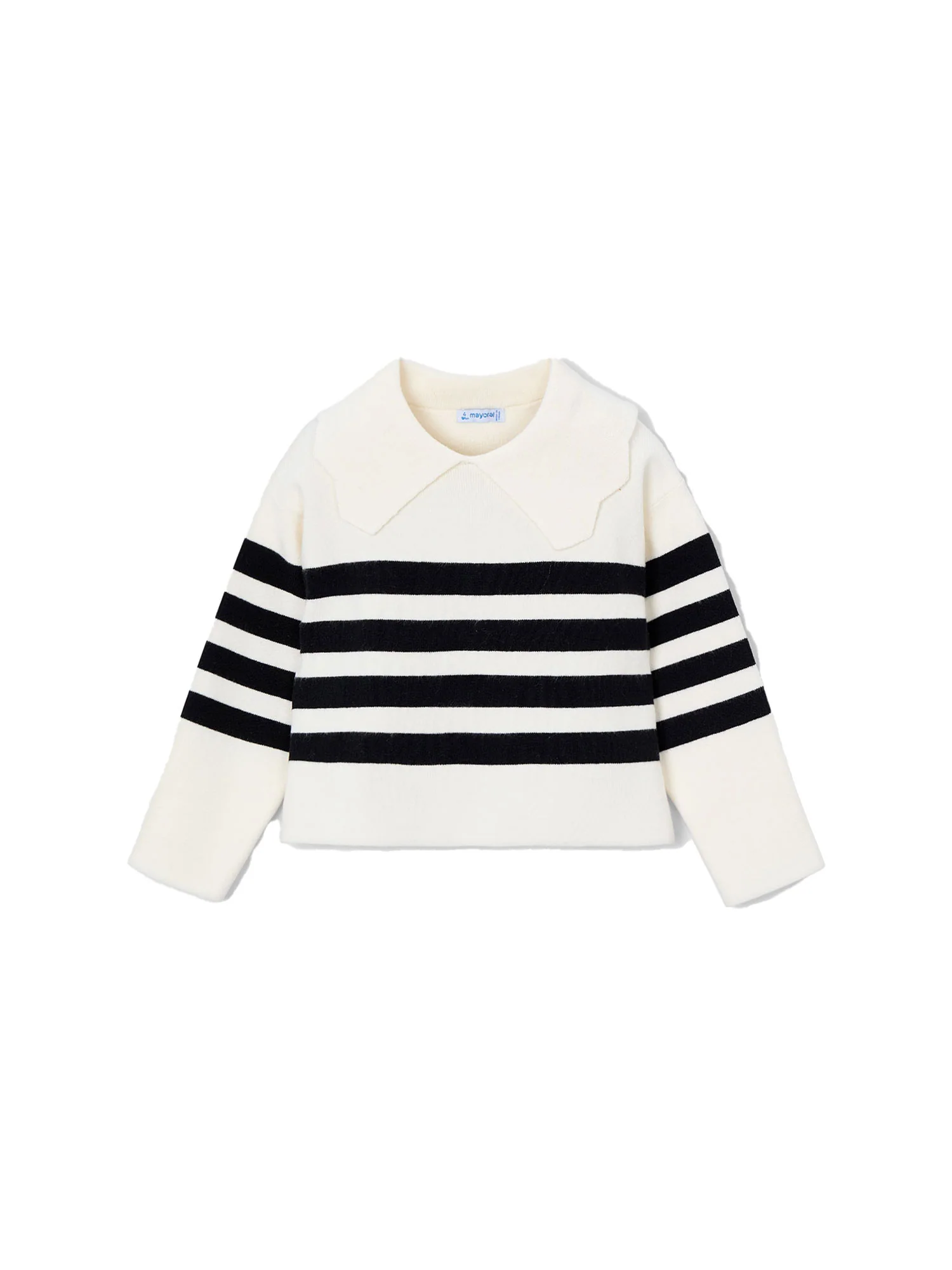 Girocollo a righe bambina latte