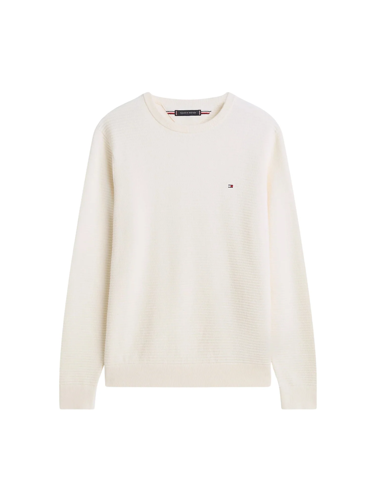 Maglia a girocollo con maniche lunghe Tommy Hilfiger modello seasonal structure avorio - Image 3