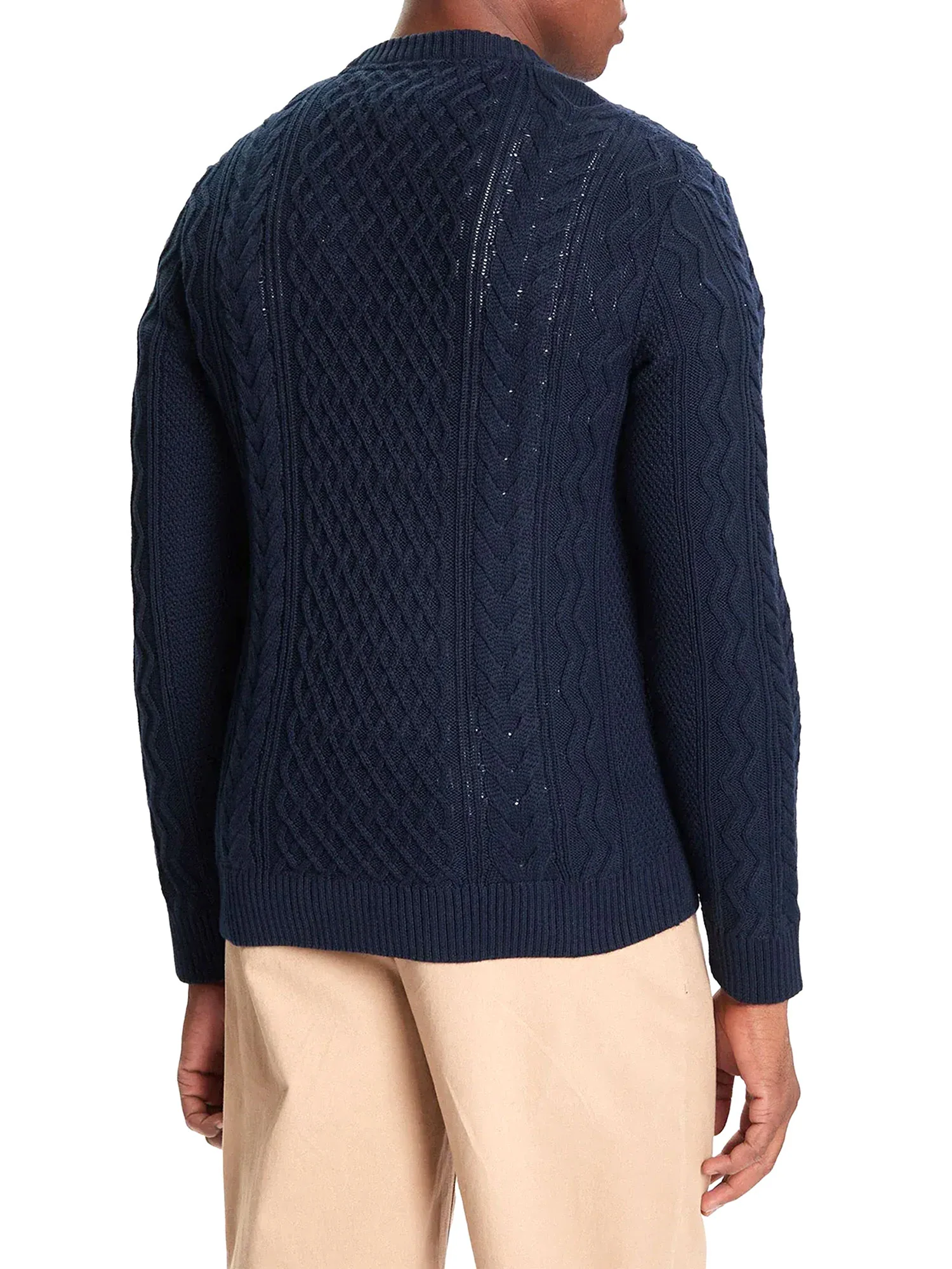Girocollo Tommy Jeans uomo manica lunga slim badge cable knit blu - Image 2