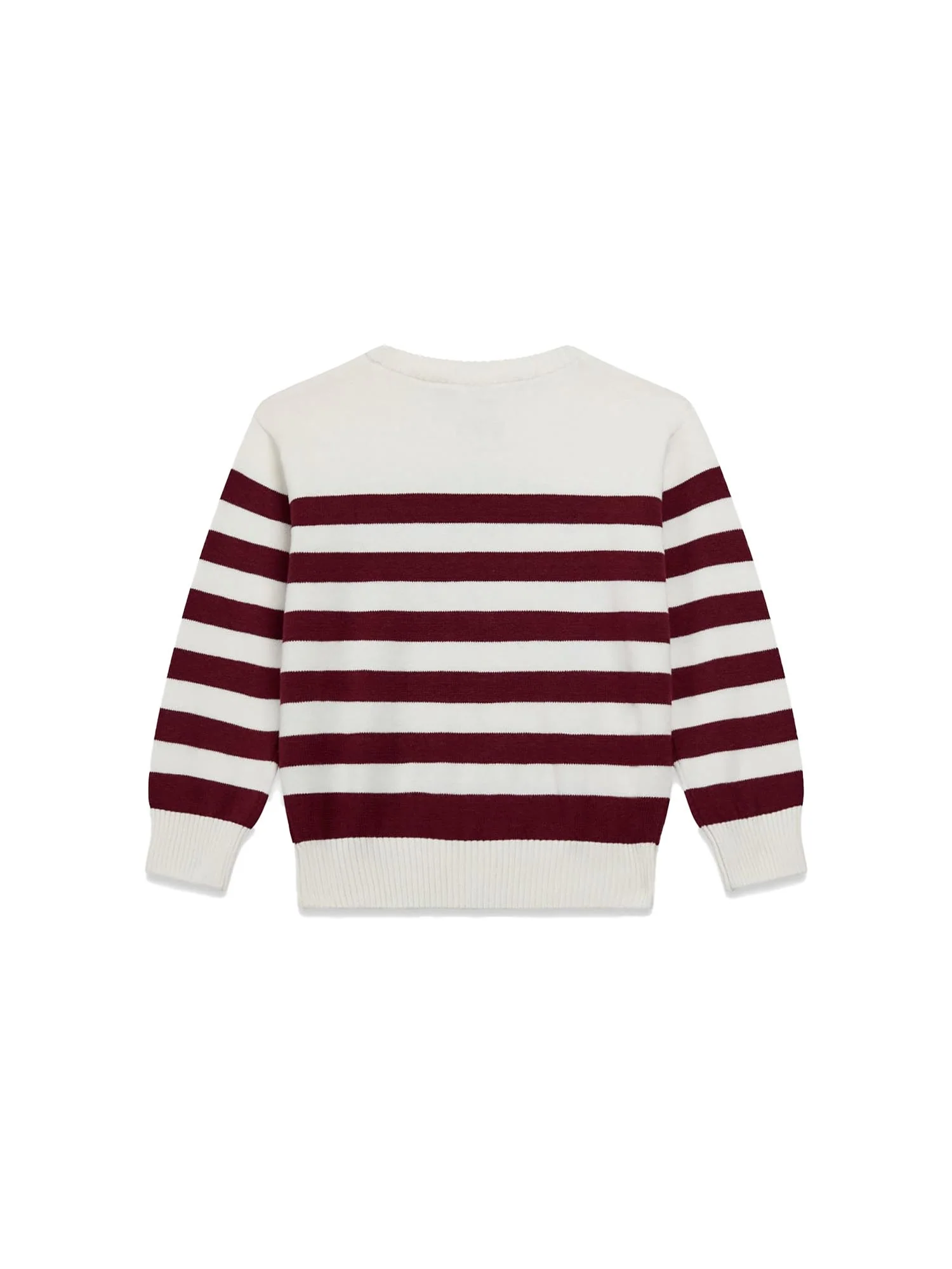 Girocollo Guess Bambino stripe con ricamo logo bianco/rosso - Image 2