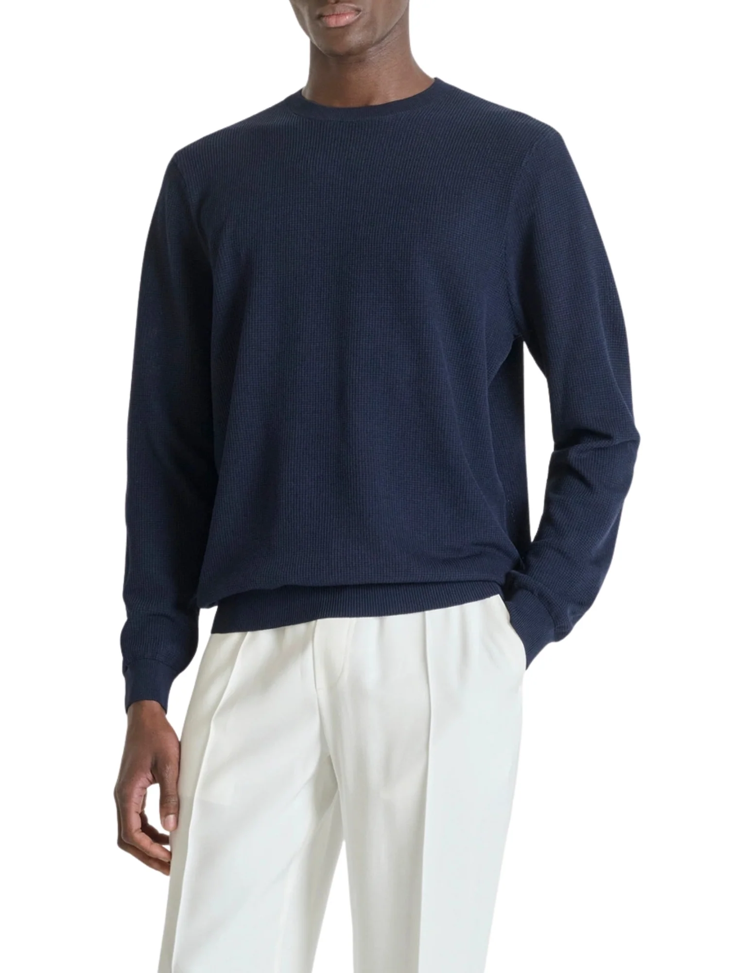 Maglia a girocollo con maniche lunghe Antony Morato uomo modello super fine yarn blu