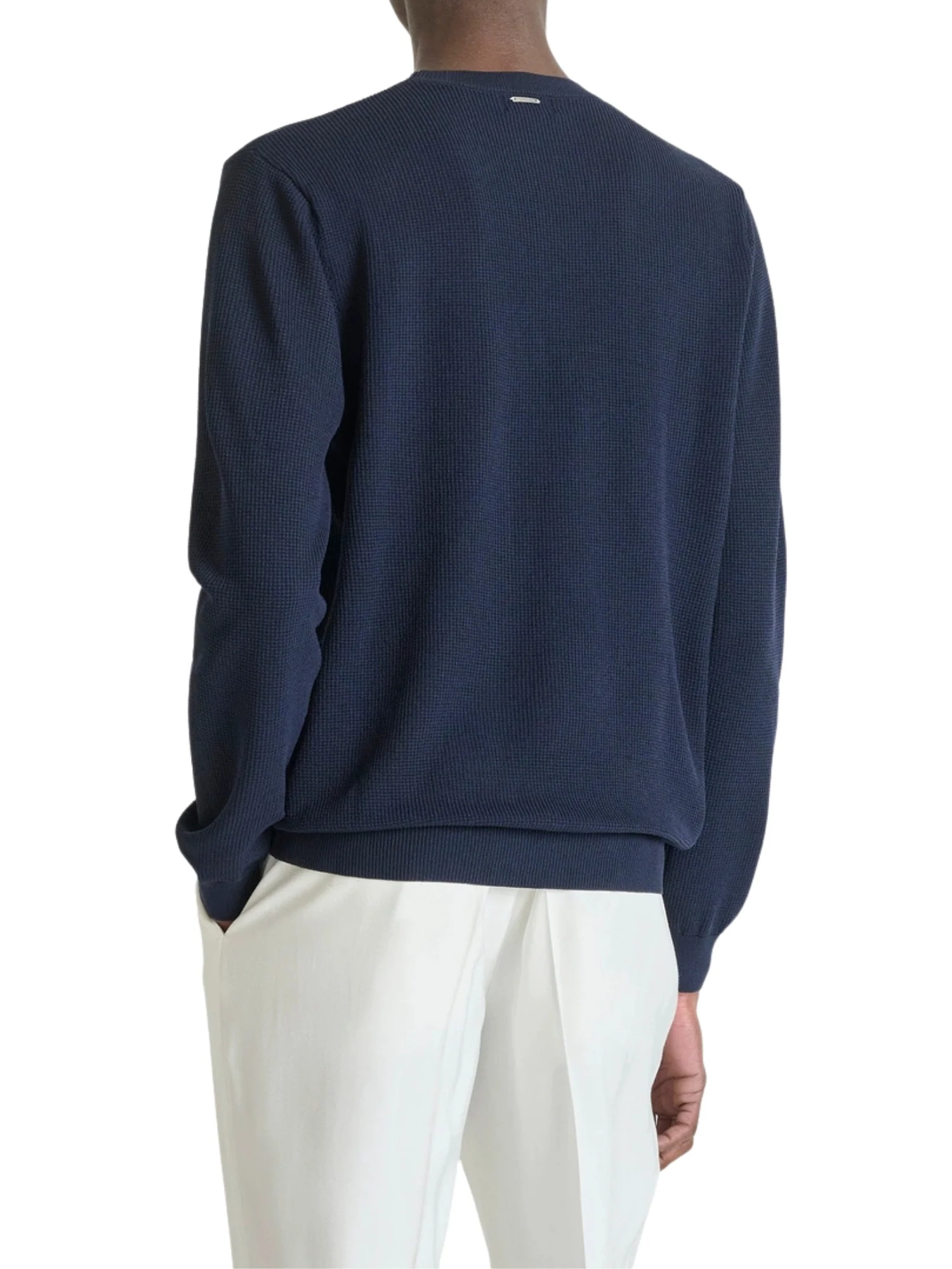 Maglia a girocollo con maniche lunghe Antony Morato uomo modello super fine yarn blu - Image 2