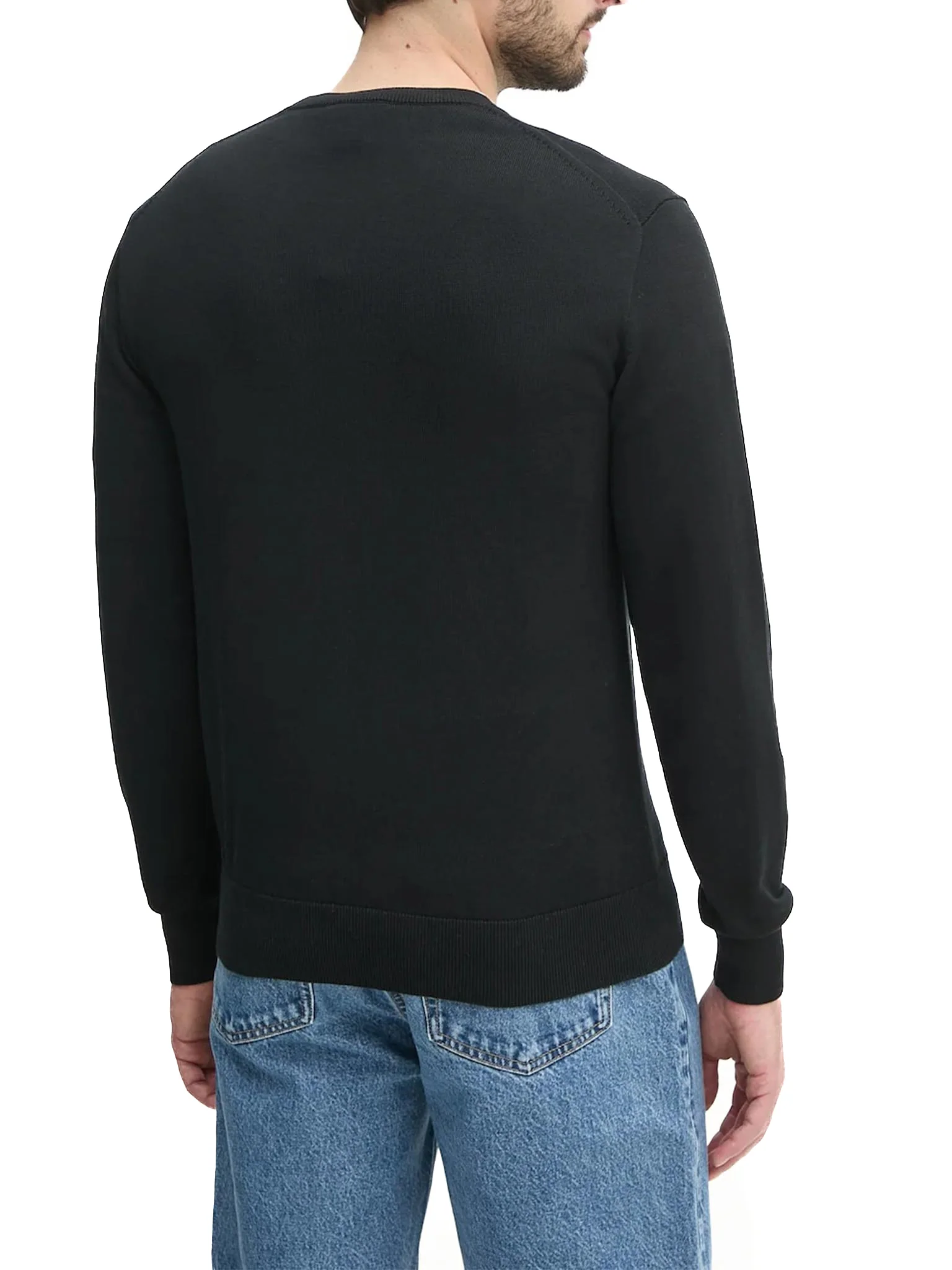 Maglia Calvin Klein girocollo in cotone nero - Image 2