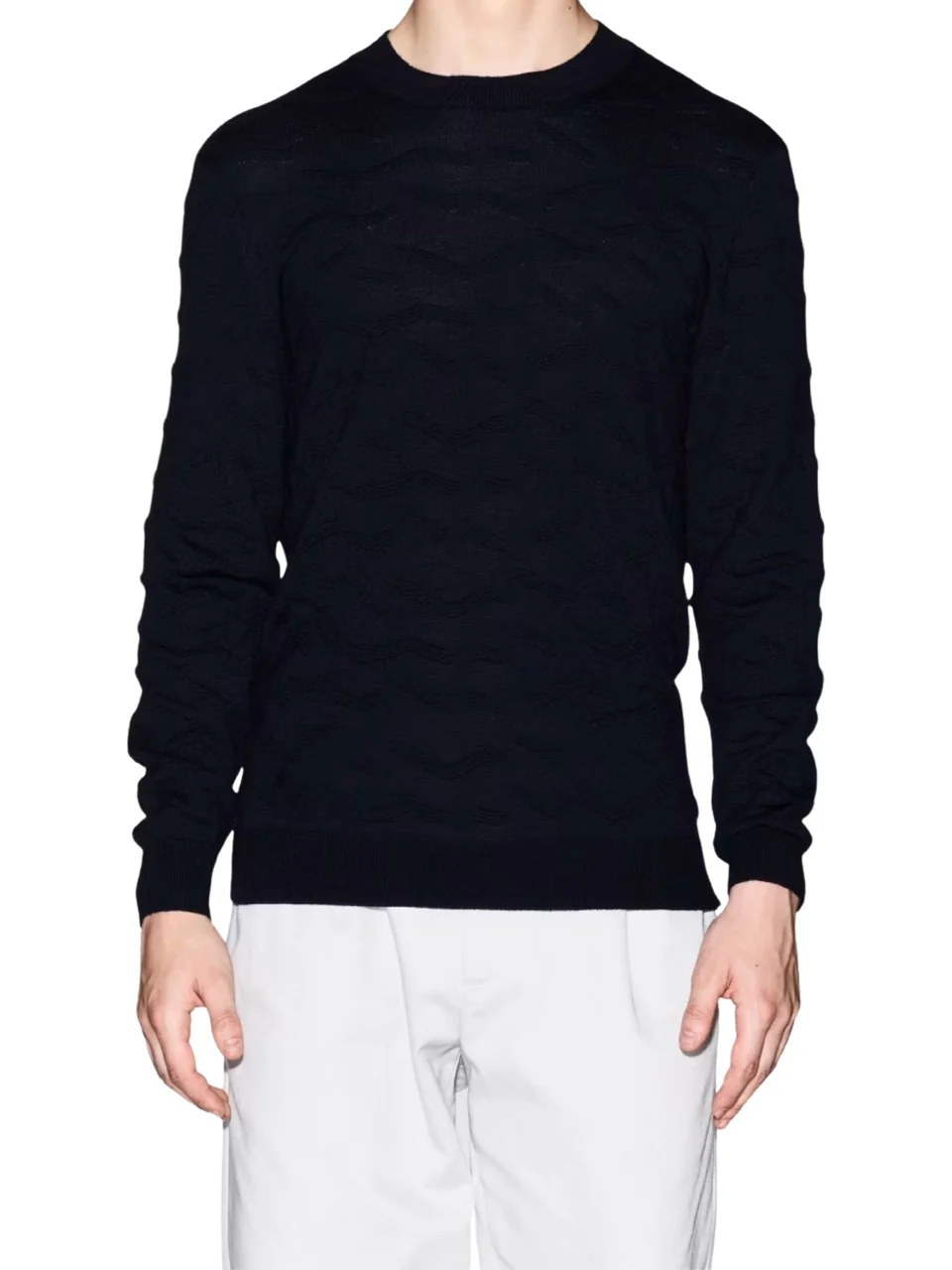 Girocollo ml Zig Zag Armani Exchange Uomo Navy