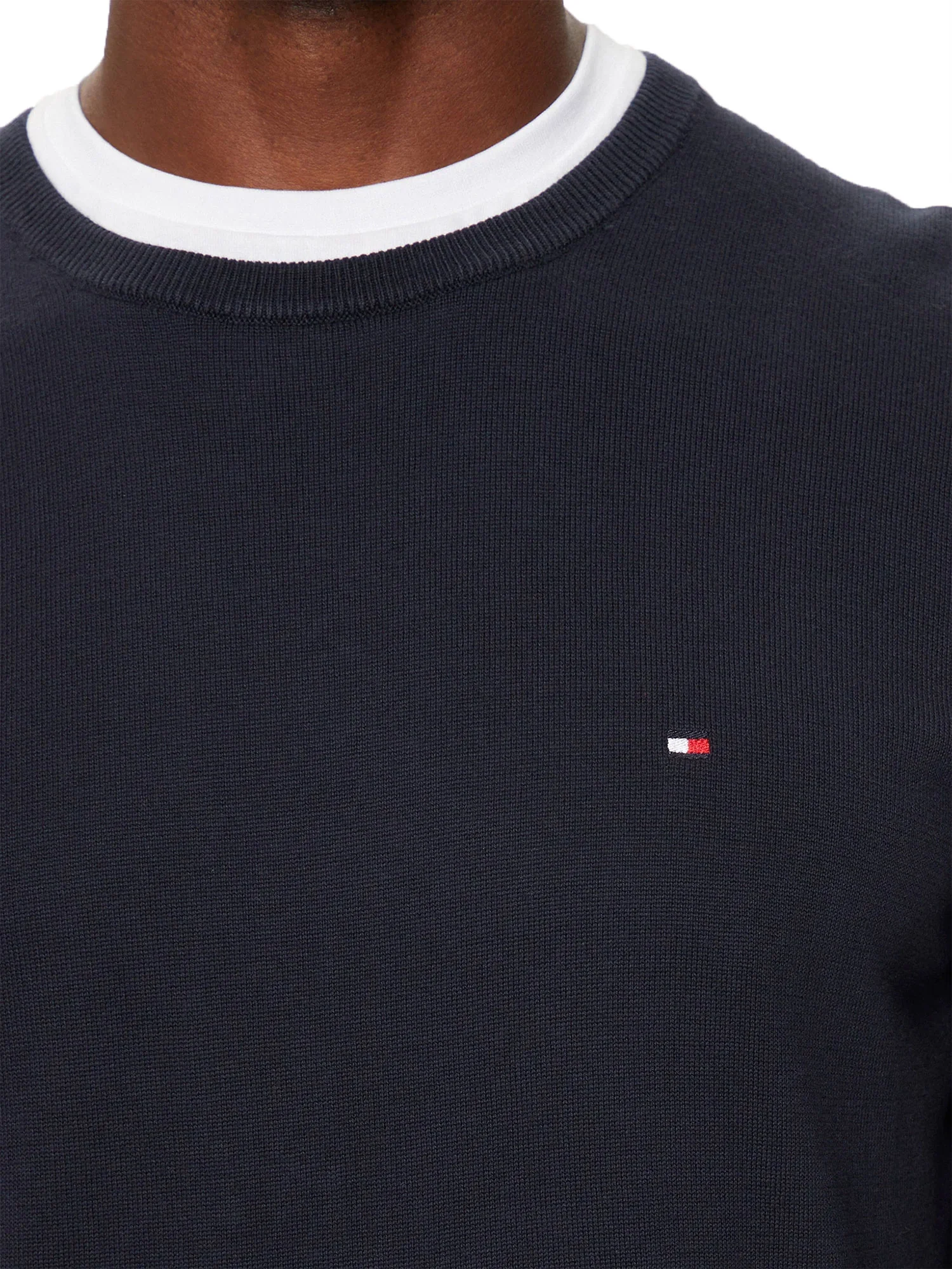 Girocollo slim fit essential in cotone blu - Image 4