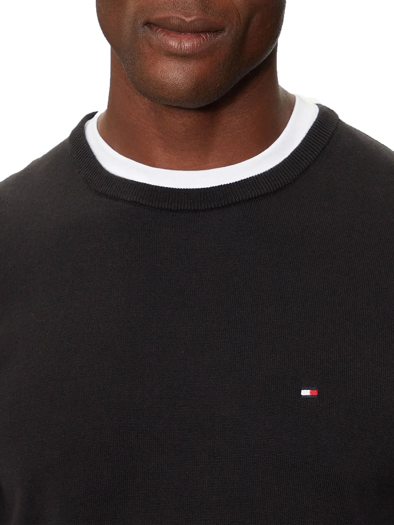 Girocollo slim fit essential in cotone nero - Image 3