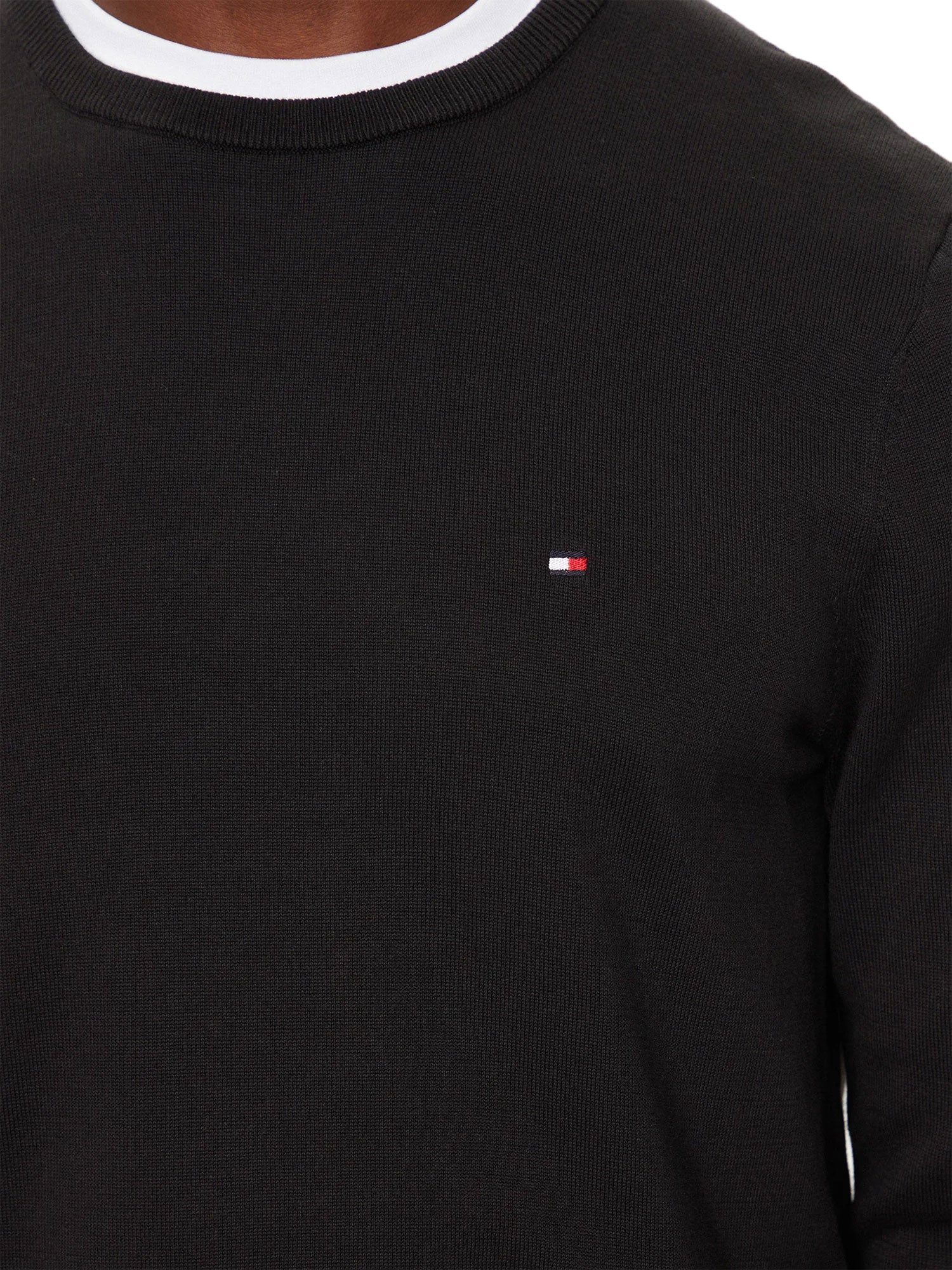 Girocollo slim fit essential in cotone nero - Image 4