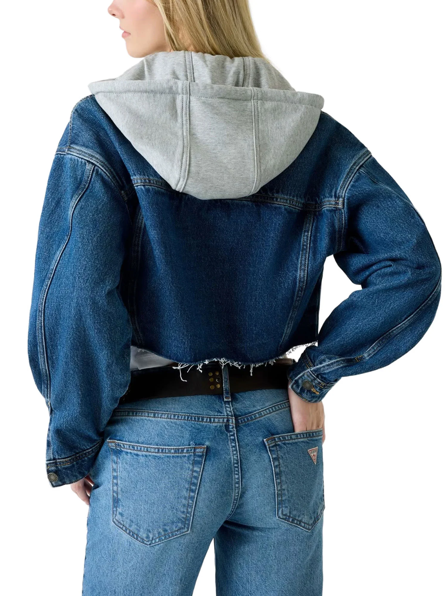 Giubbino Guess donna BT. Capp. Cropped denim medio - Image 2