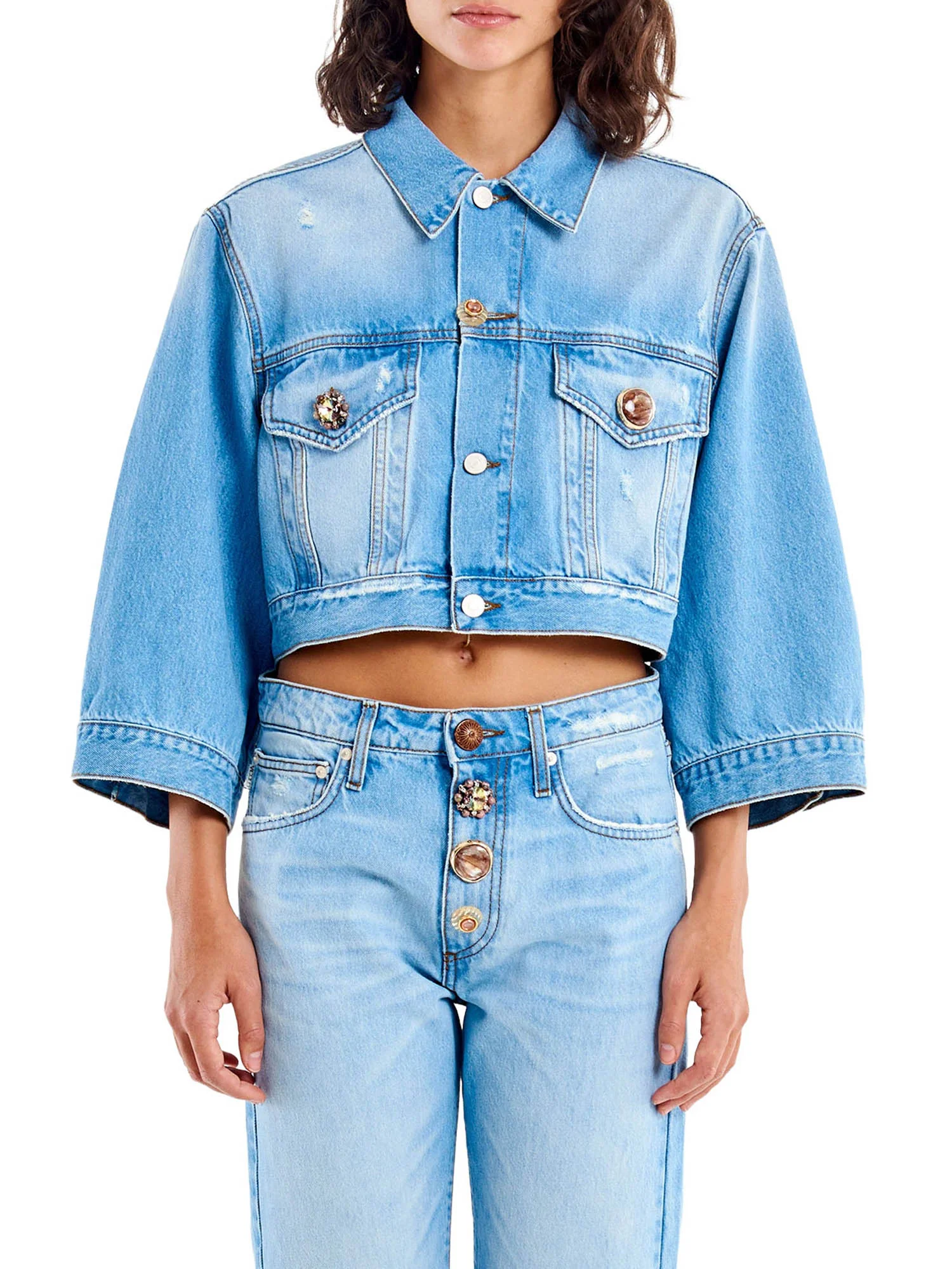 Giubbino Vicolo donna BT. Crop denim chiaro