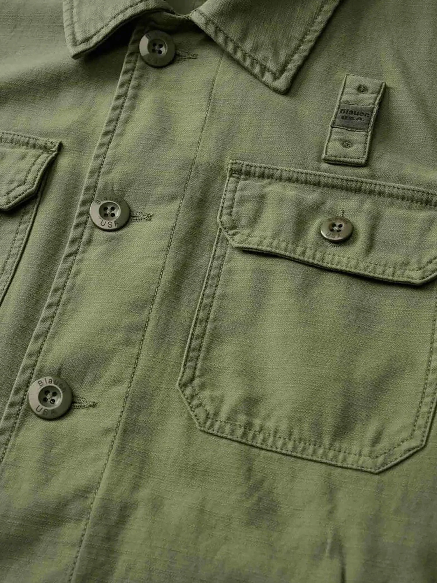 Giubbino Blauer uomo con bottoni Goodale dyed olive - Image 3