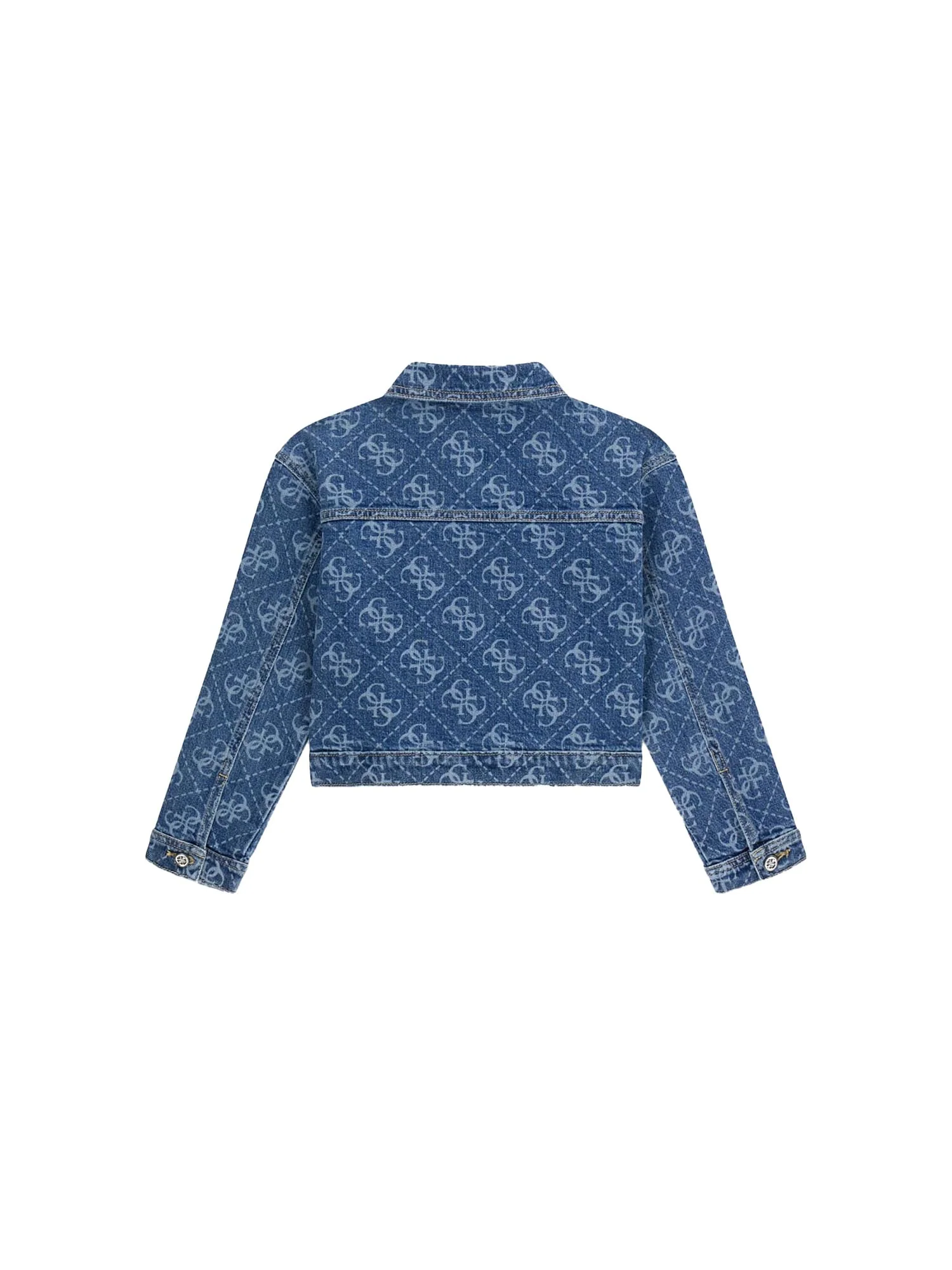 Giubbino Guess Bambina con bottoni in jeans logo allover denim medio - Image 2