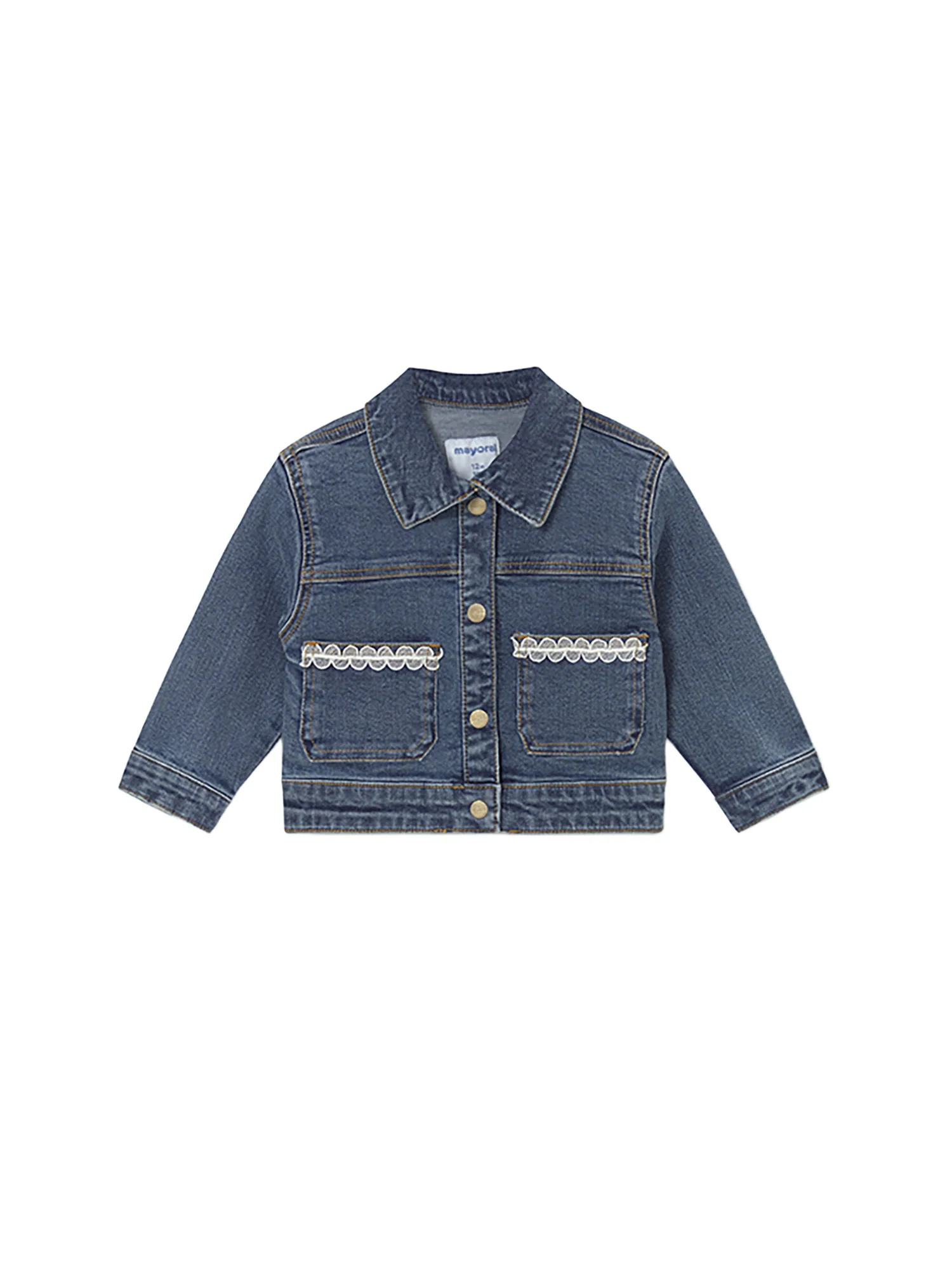 Giubbino Mayoral neonata con bottoni in jeans denim scuro