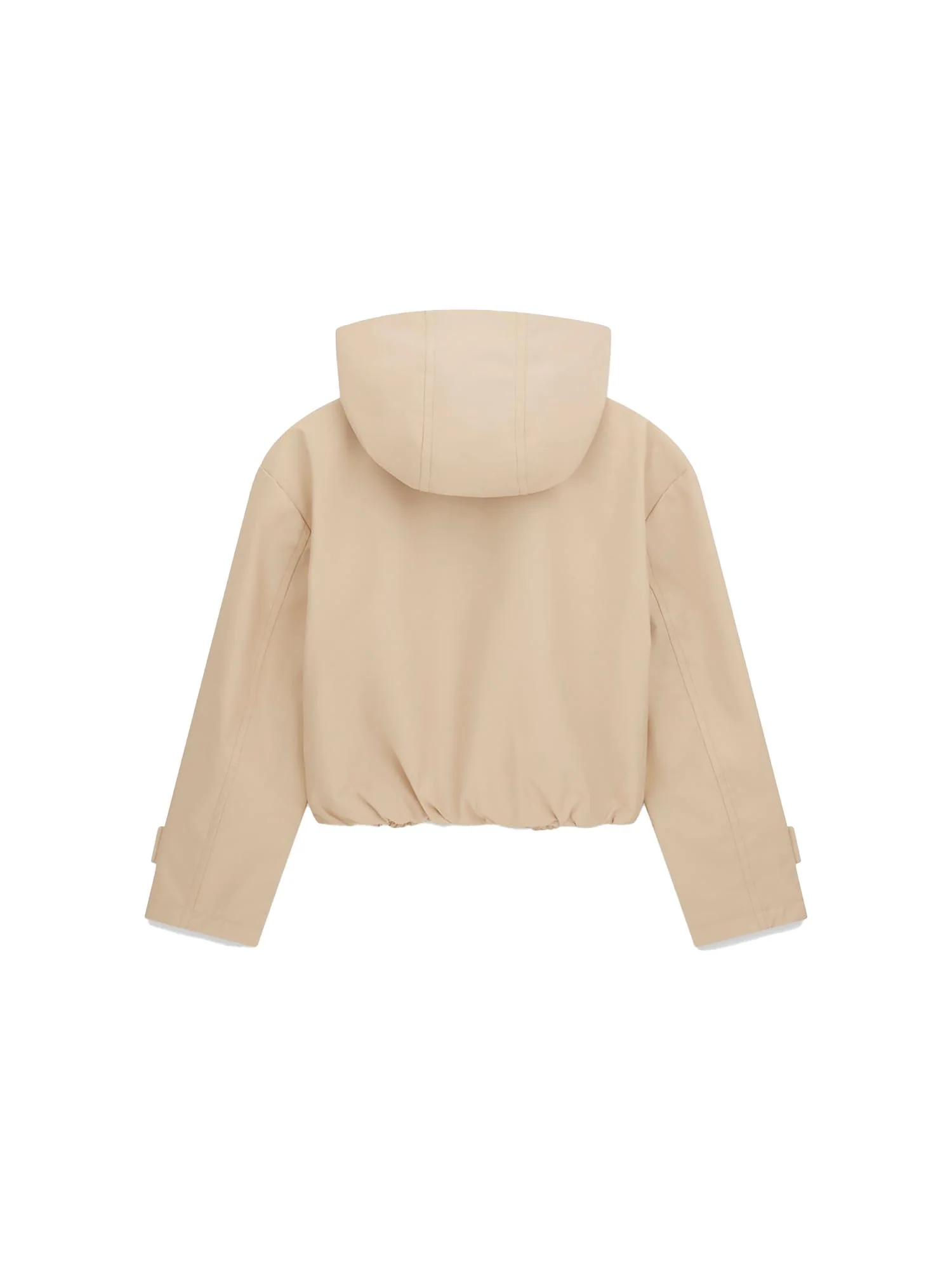 Giubbino Guess Bambina oversize con bottoni in twill beige - Image 2