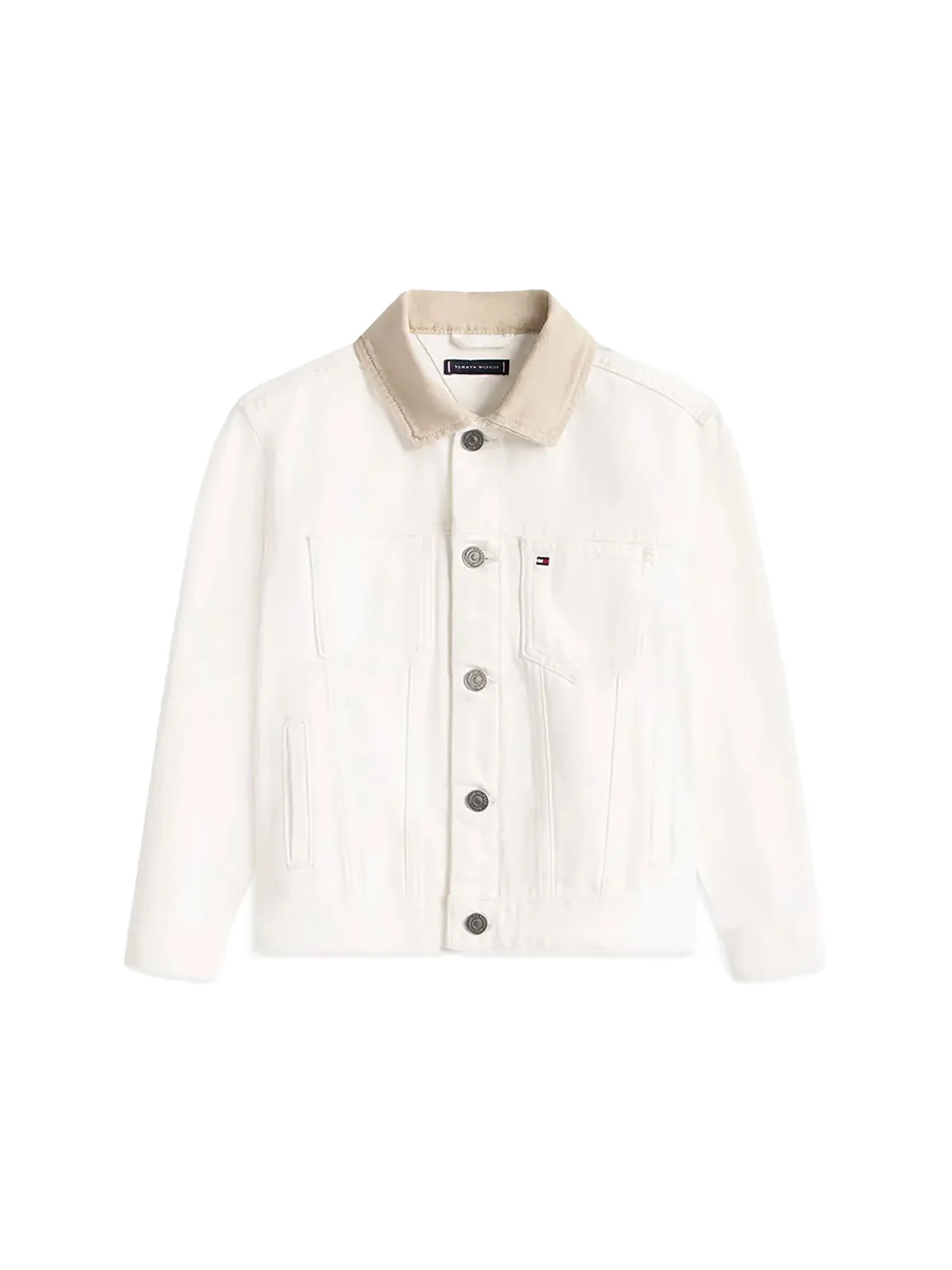 Giubbino Tommy Hilfigher Bambino trucker heritage flag bianco