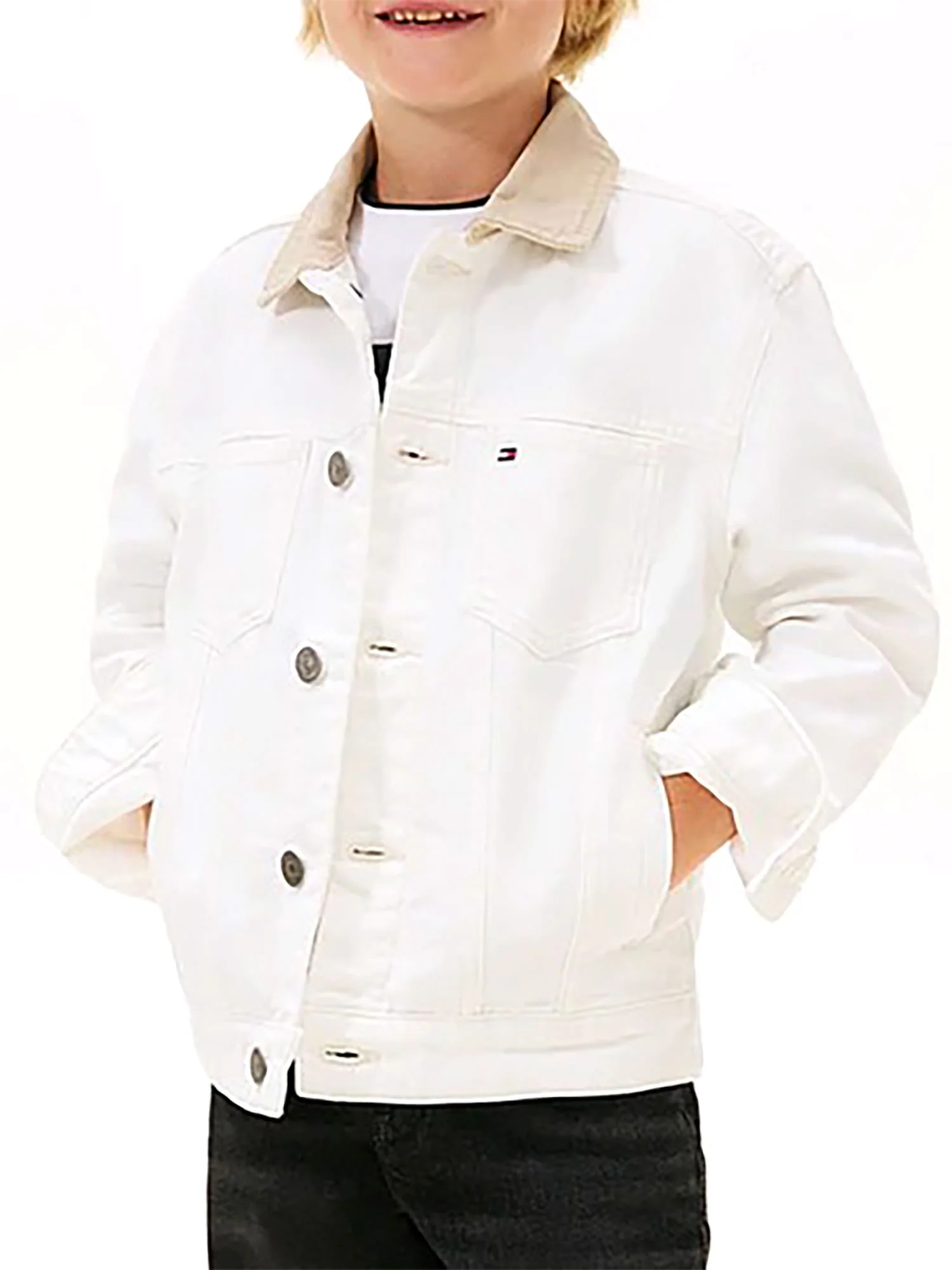 Giubbino Tommy Hilfiger bambino trucker heritage flag bianco - Image 2