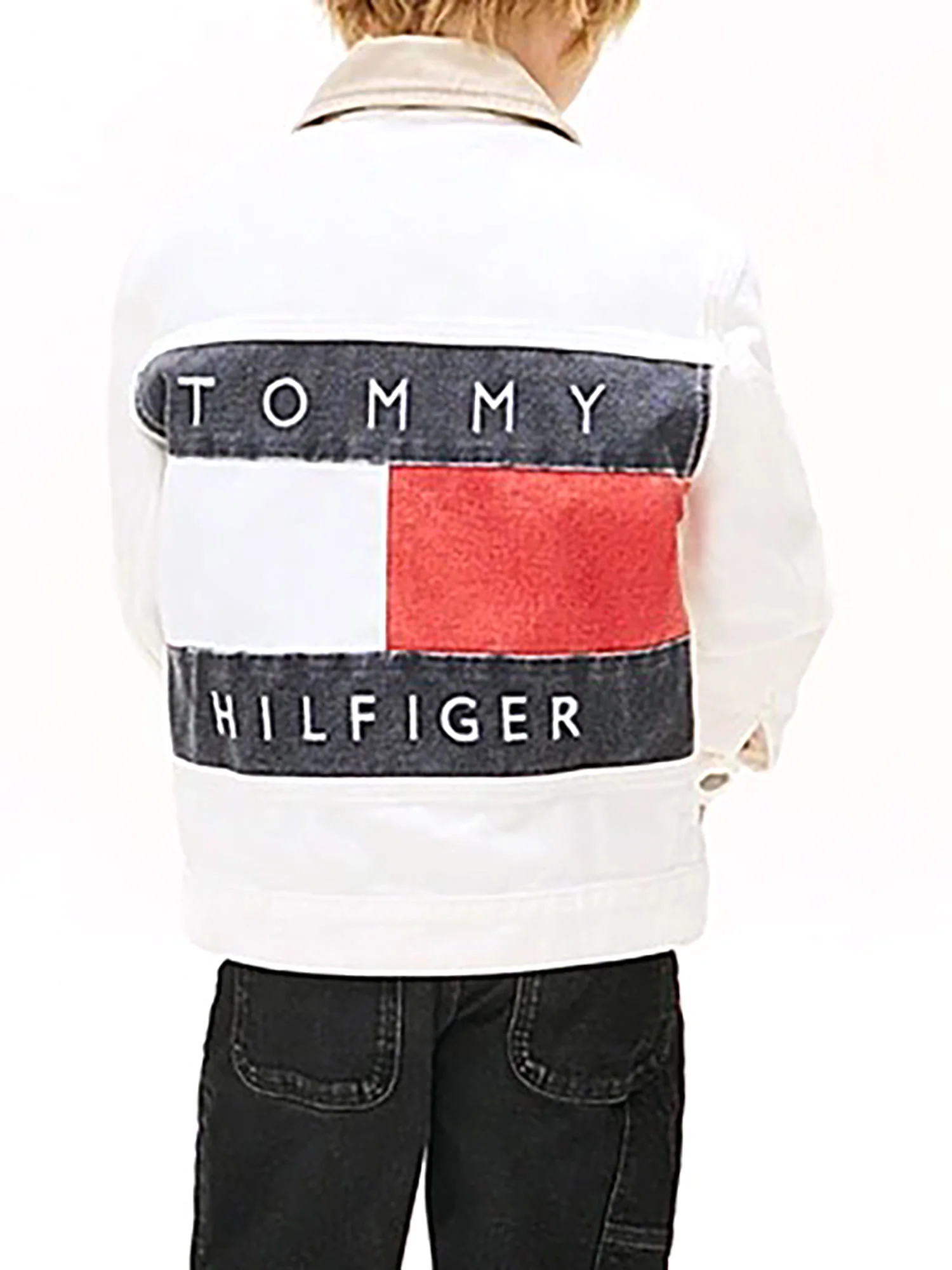 Giubbino Tommy Hilfiger bambino trucker heritage flag bianco - Image 3