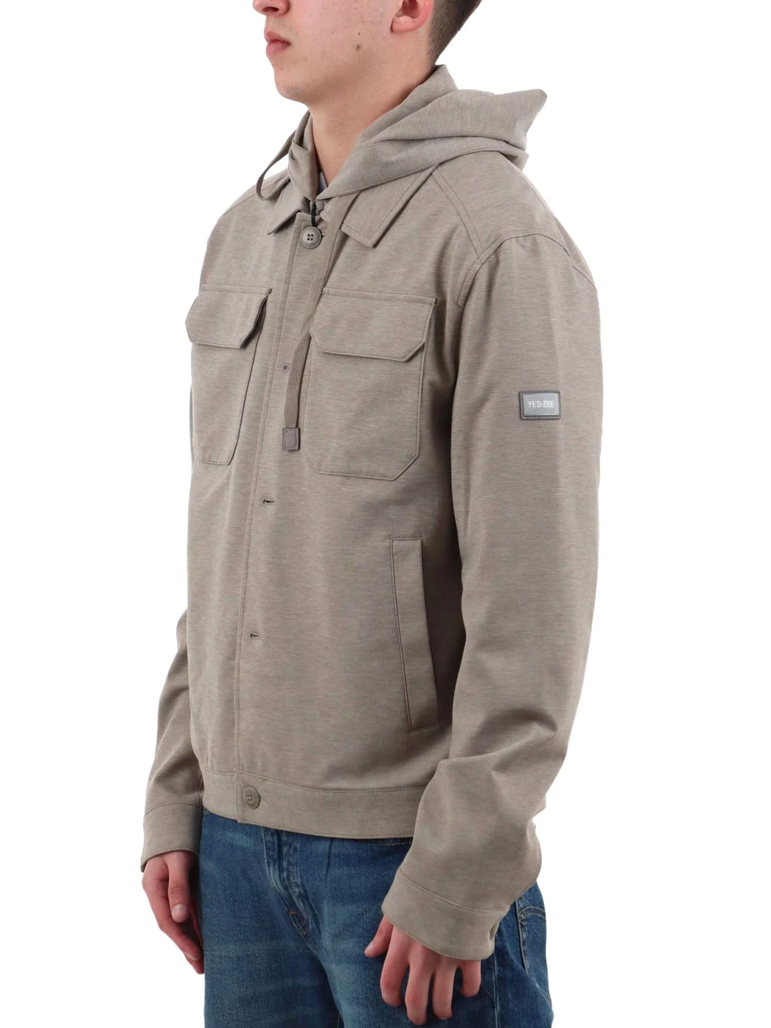 Giubbino Yes Zee Uomo capp. denim 
 Tortora melange - Image 2
