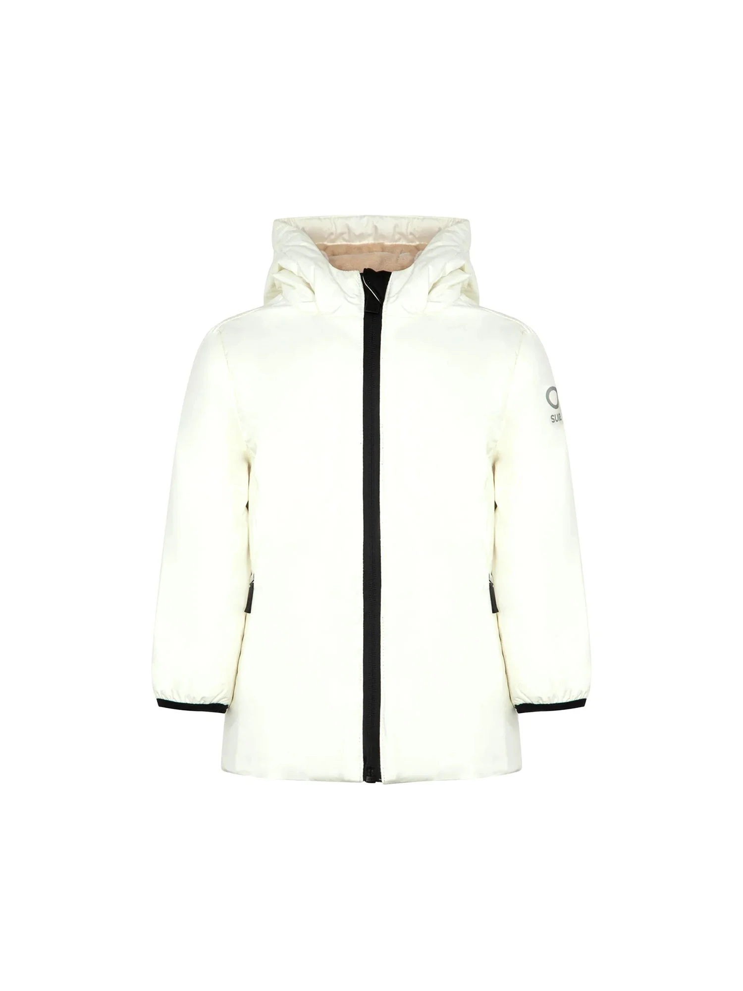 Giubbotto Suns neonata con cappuccio K-Aurelia velour eco fur panna
