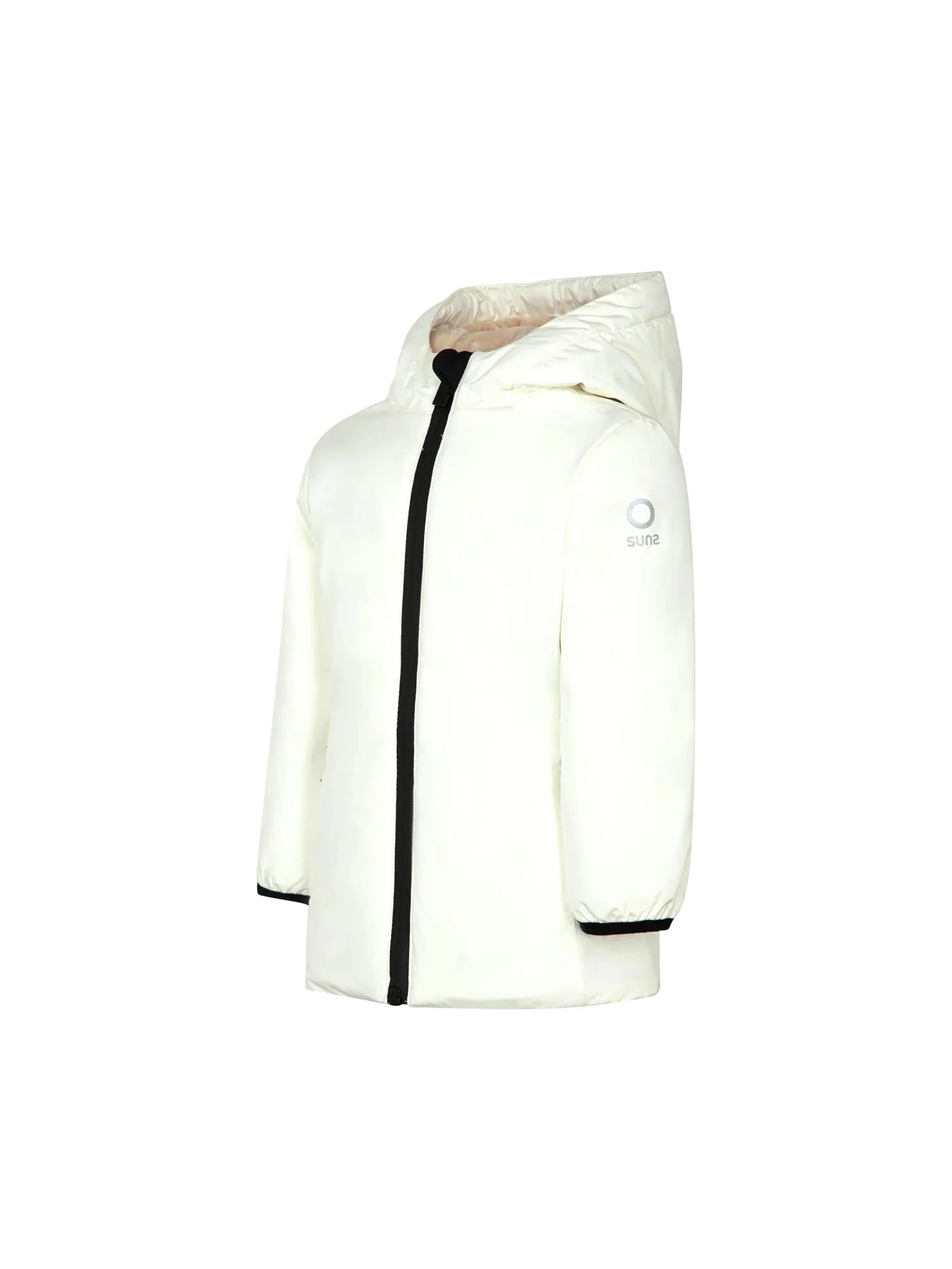 Giubbotto Suns neonata con cappuccio K-Aurelia velour eco fur panna - Image 2