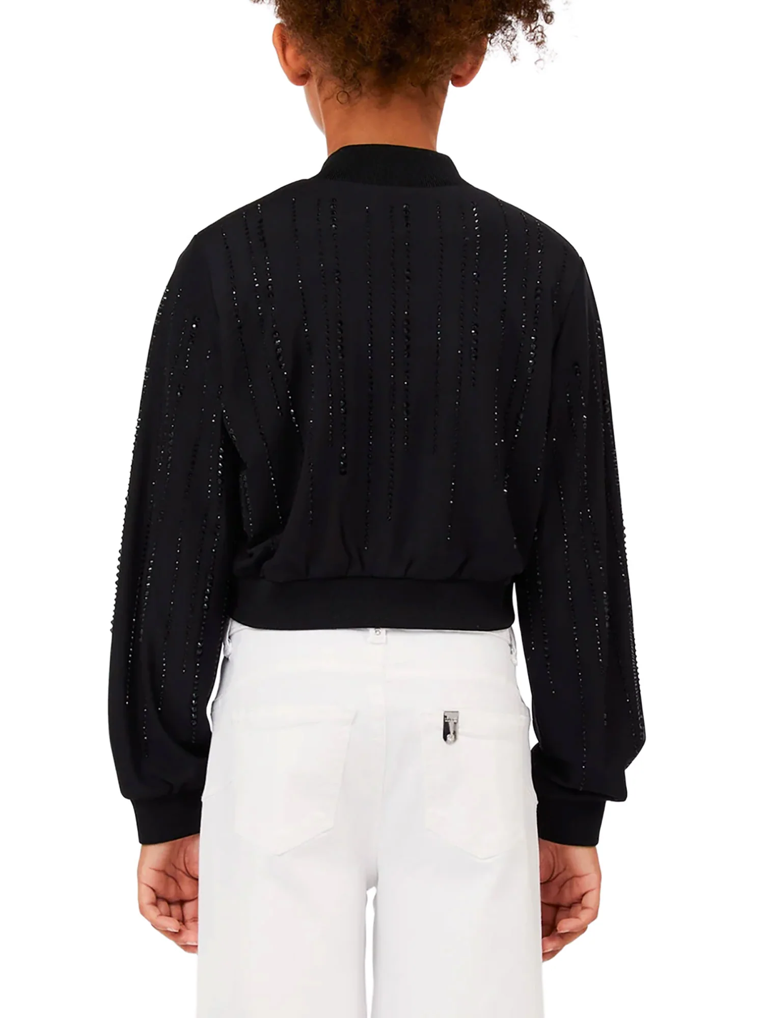 Giubbino Liu Jo ragazza Zip Allover Rhinestones nero - Image 4