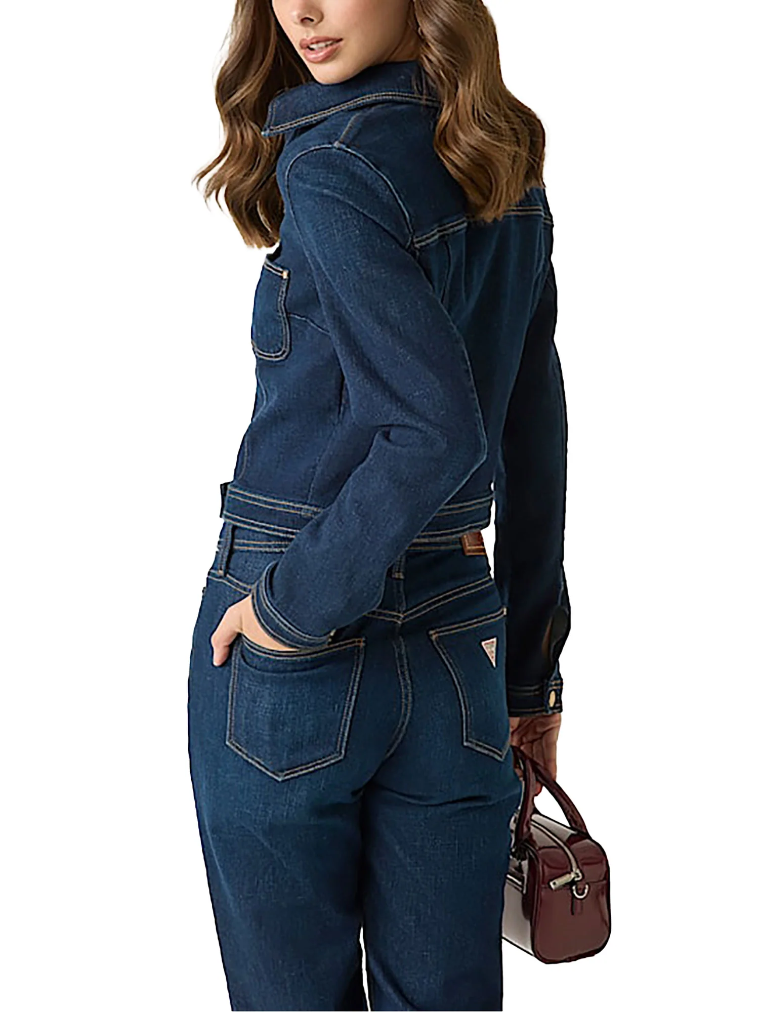 Giubbino Guess Donna con zip amelie denim scuro - Image 2