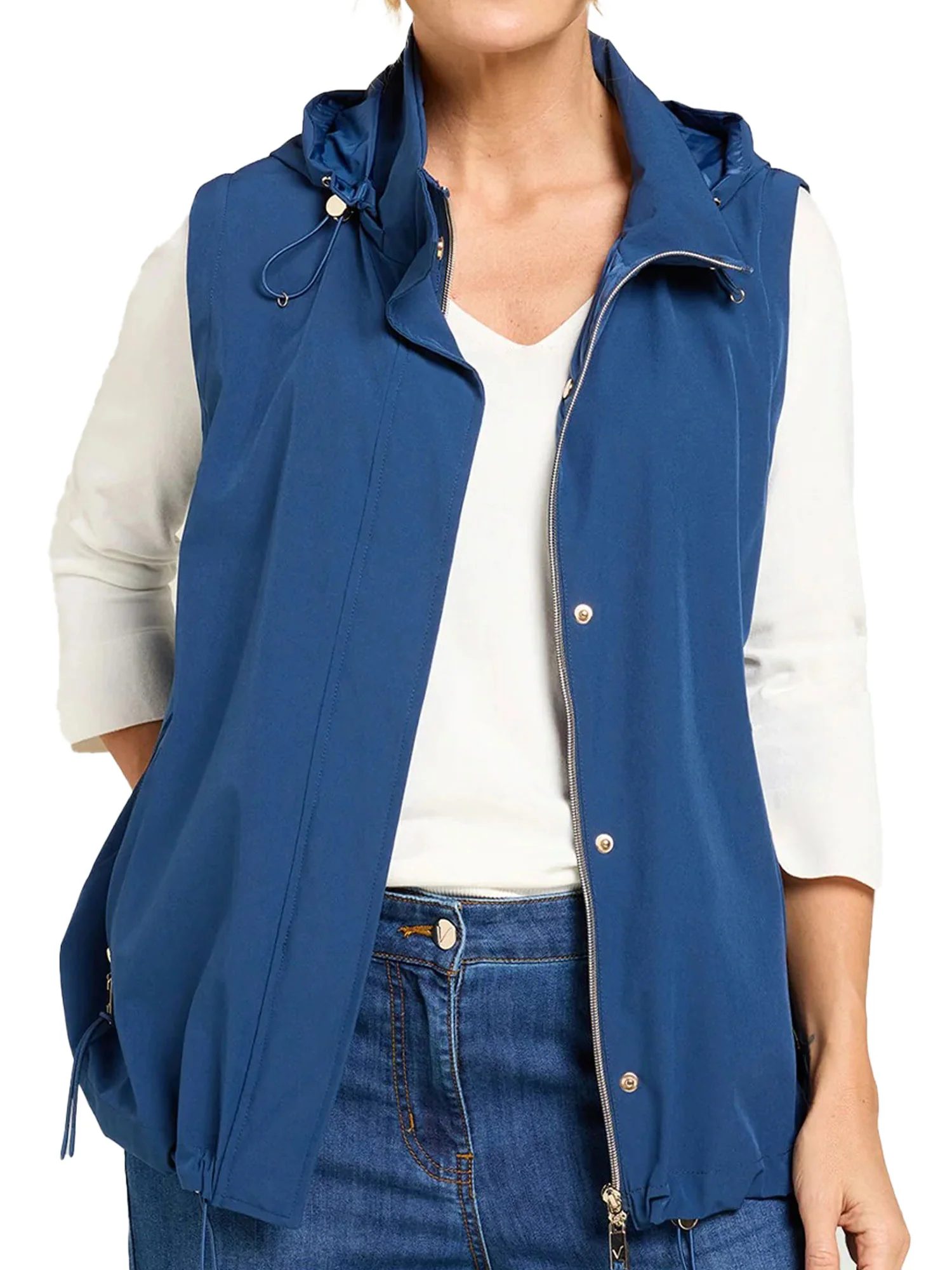 Giubbino Luisa Viola Donna con zip e cappuccio 4 in 1 blu - Image 5