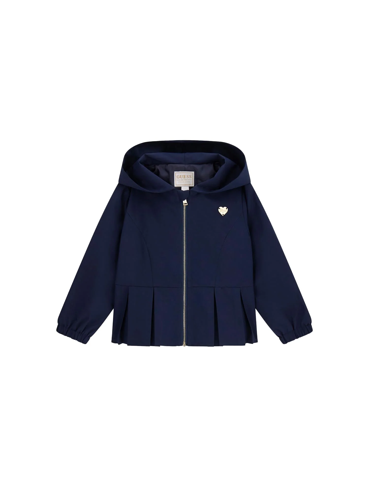 Giubbino Guess Bambina con zip e cappuccio canvas blu