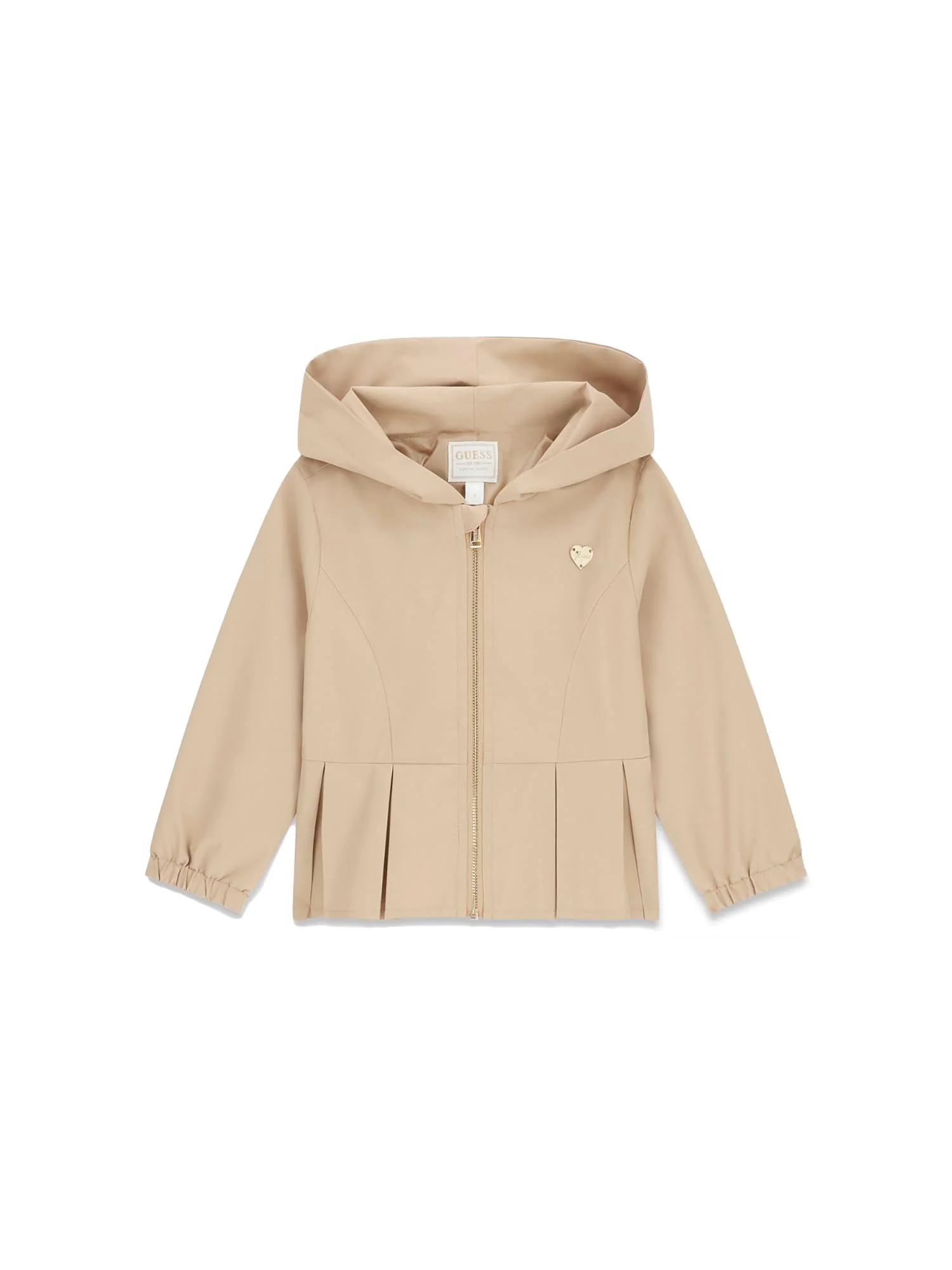 Giubbino Guess Bambina con zip e cappuccio canvas sabbia - Image 2