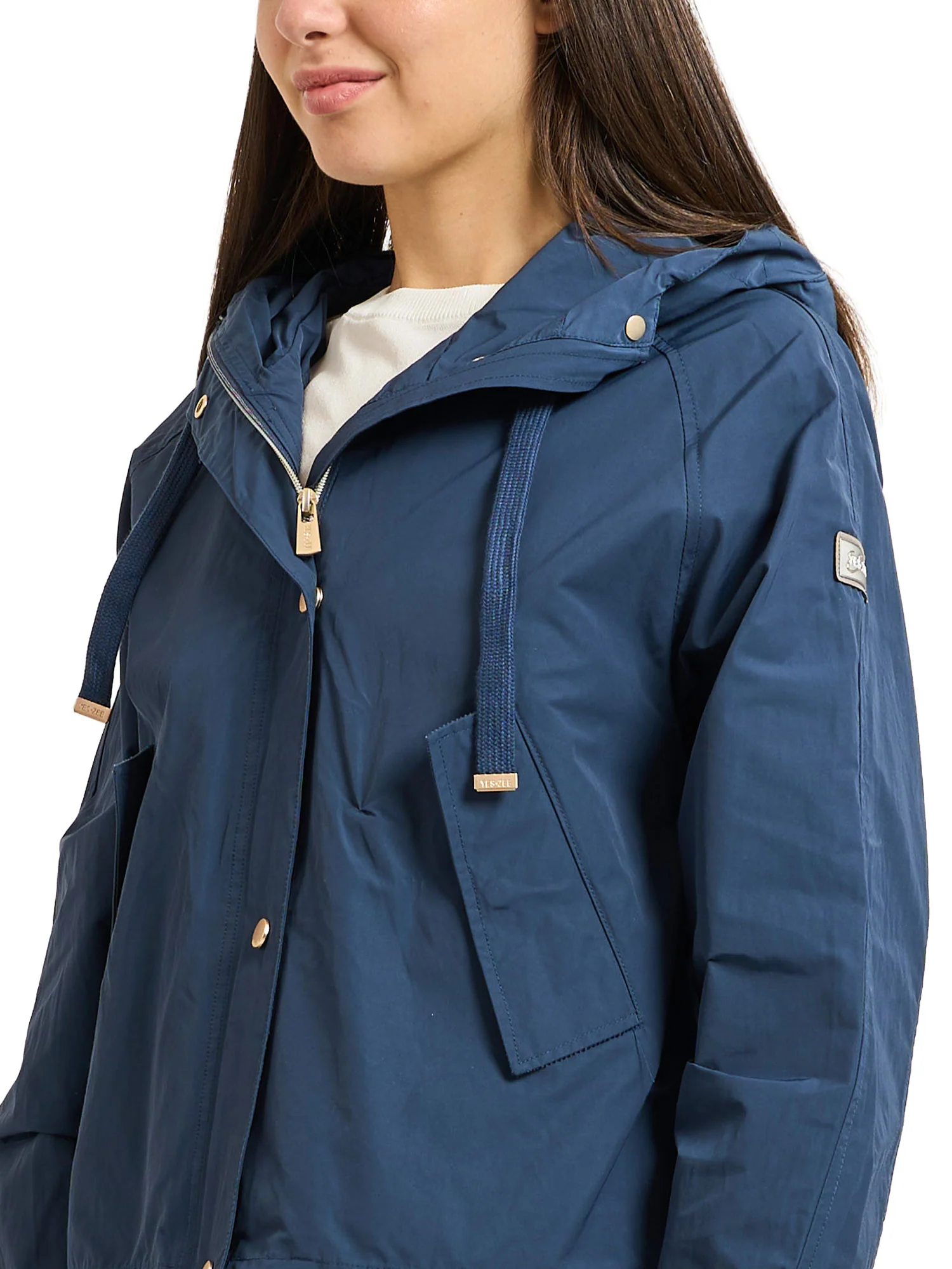 Giubbino Yes Zee donna Zip Capp. Crop blu - Image 3