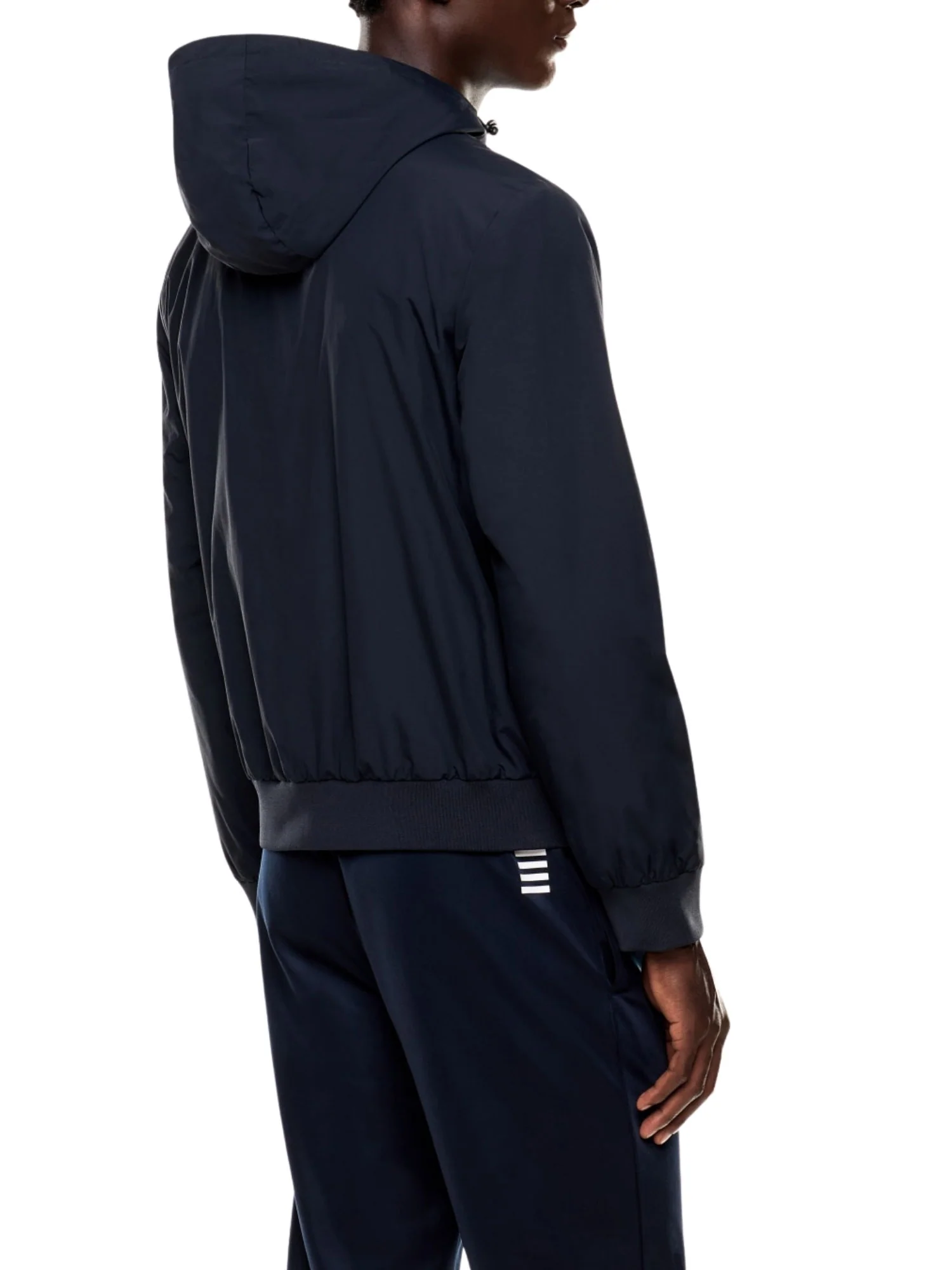 Giubbino con cappuccio e zip logo EA7 uomo blu - Image 2