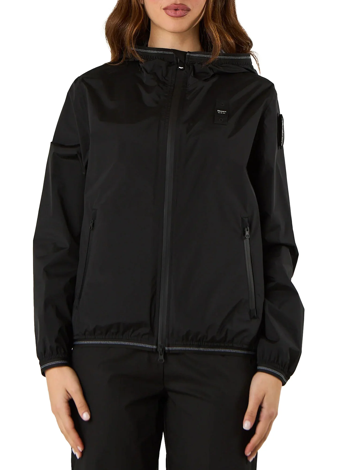 Giubbino Blauer donna con zip e cappuccio Nay nero