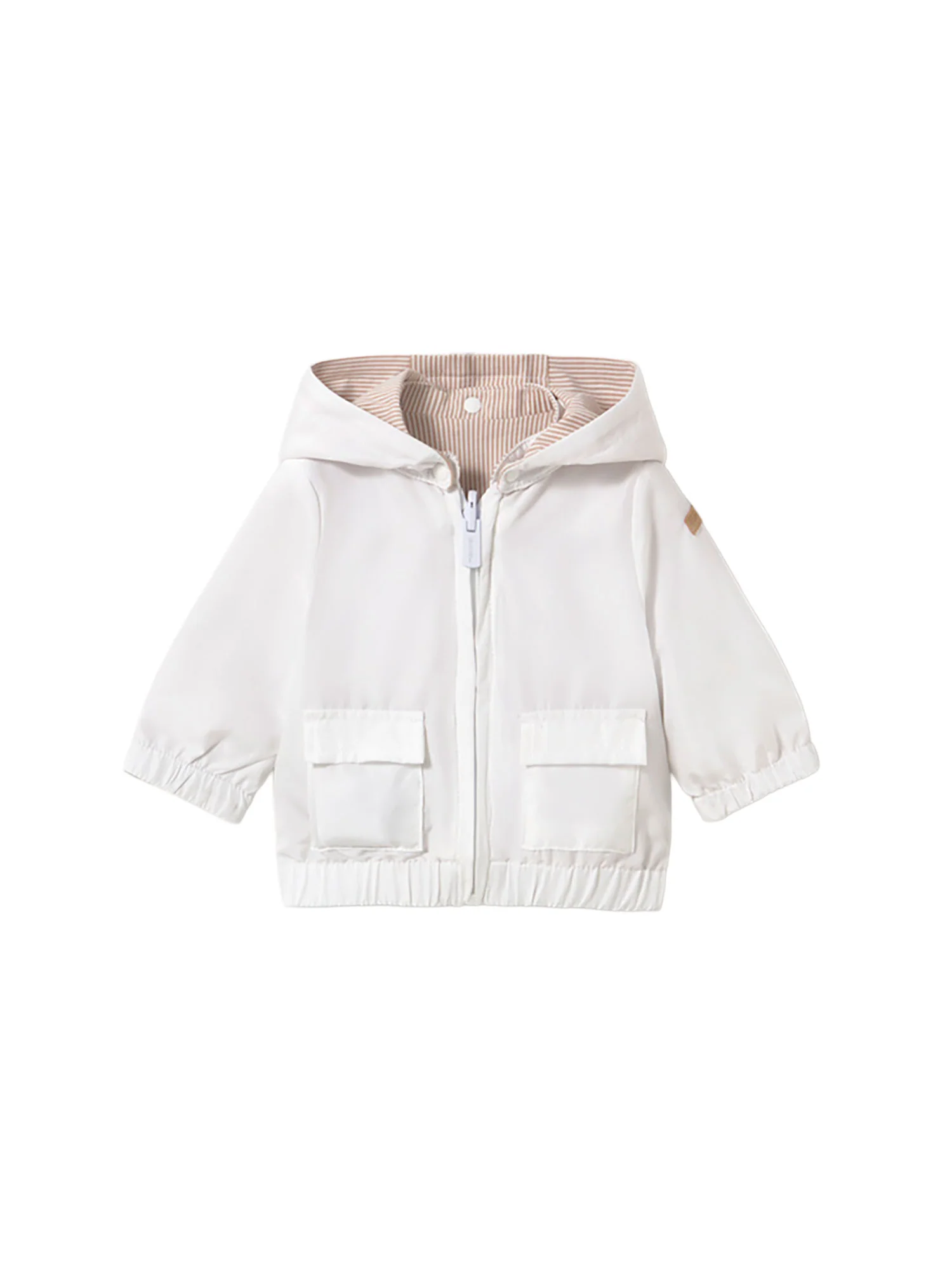 Giubbino Mayoral neonato con zip e cappuccio reversibile bianco - Image 3
