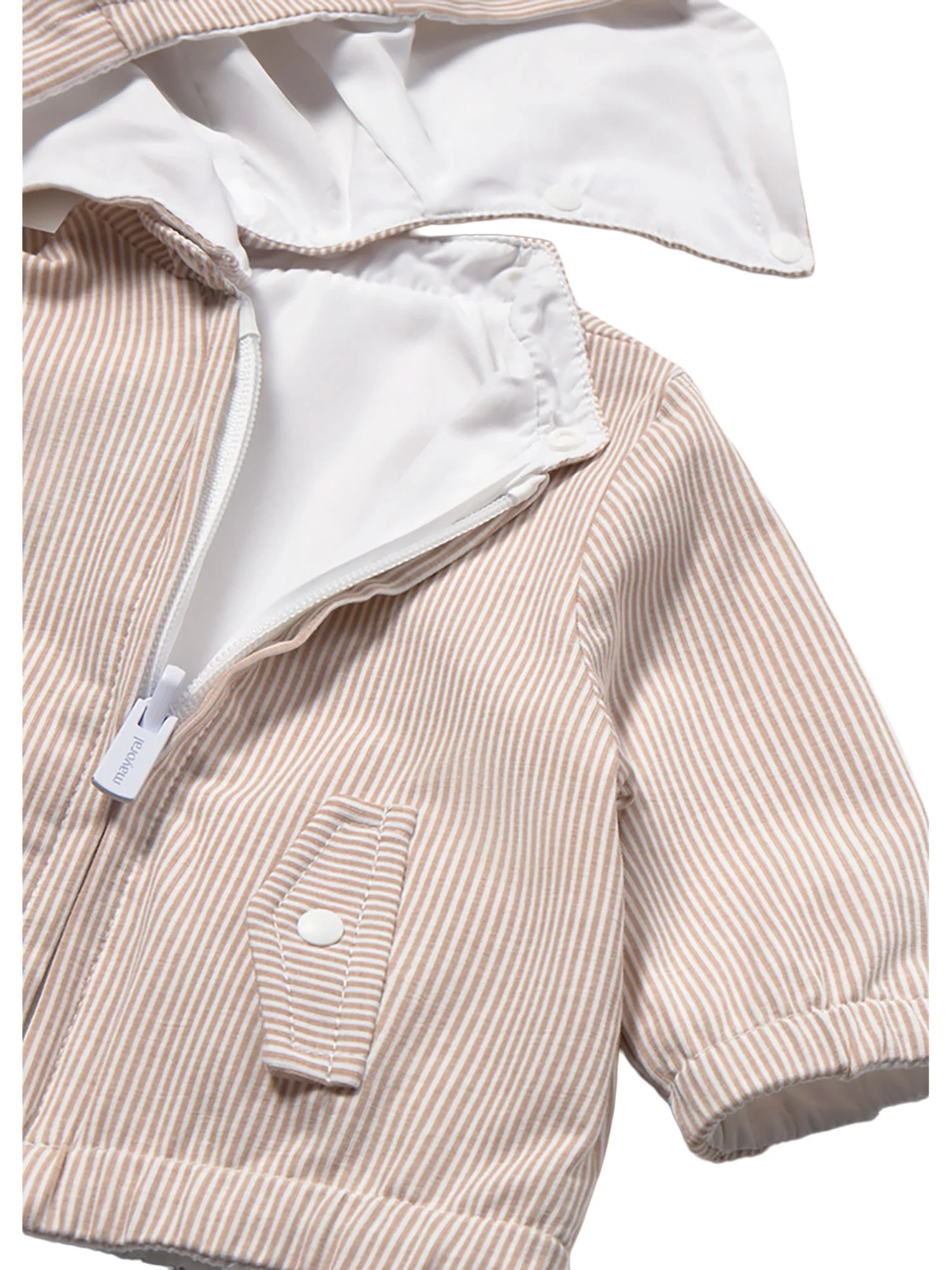Giubbino Mayoral neonato con zip e cappuccio reversibile bianco - Image 4