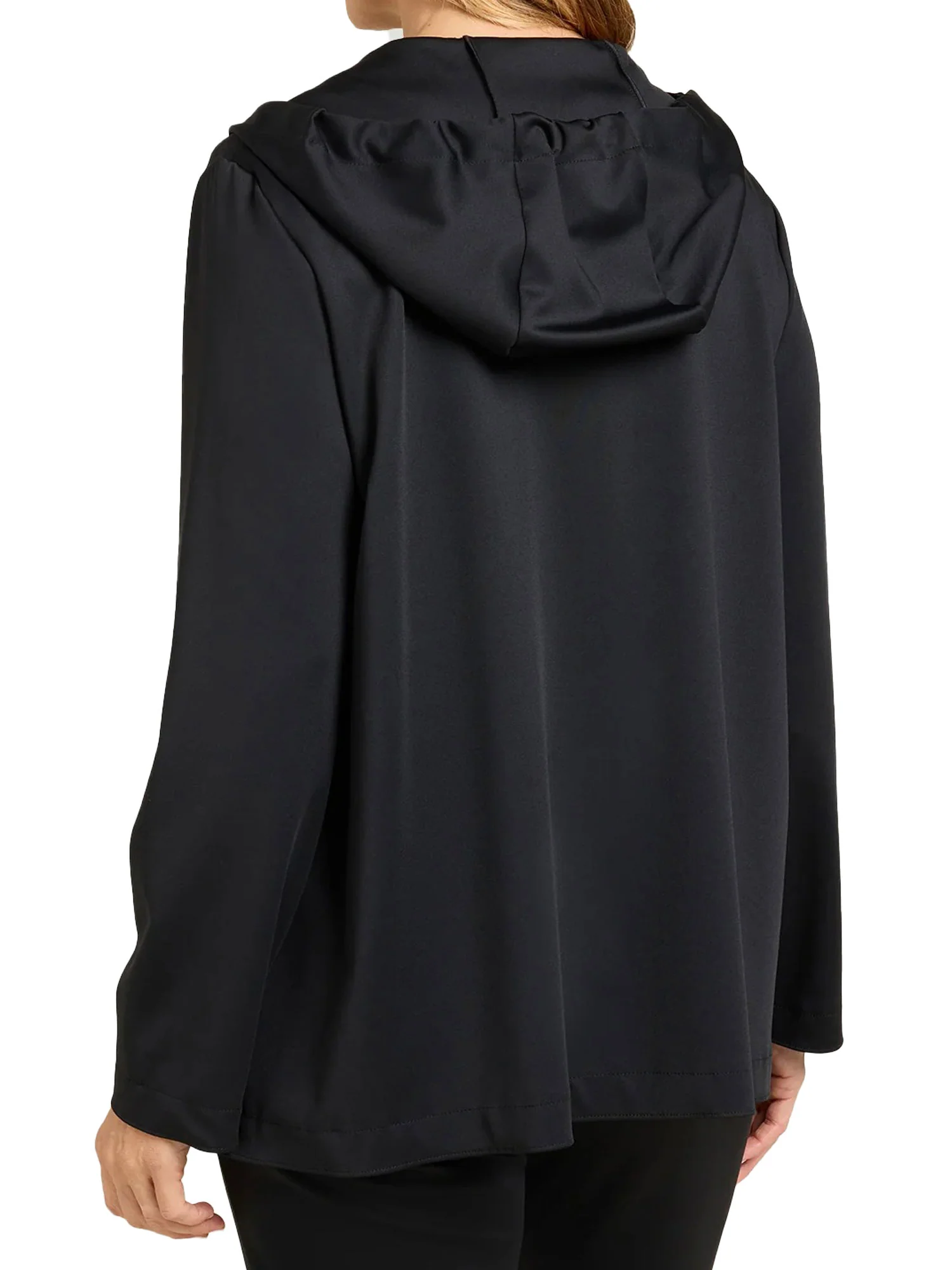 Giubbino Luisa Viola Donna con zip e cappuccio tecnostretch nero - Image 3