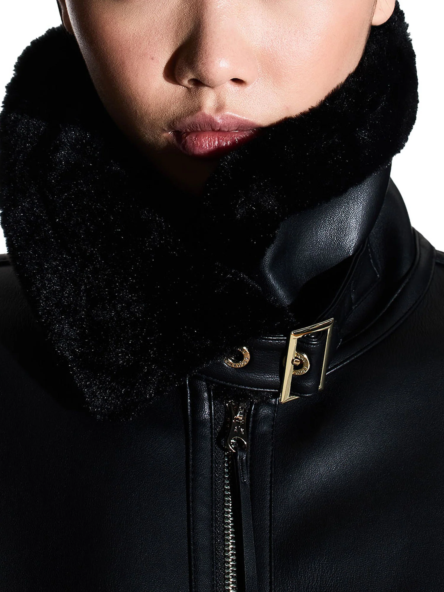 Montone corto Armani Exchange donna collo alto nero - Image 3