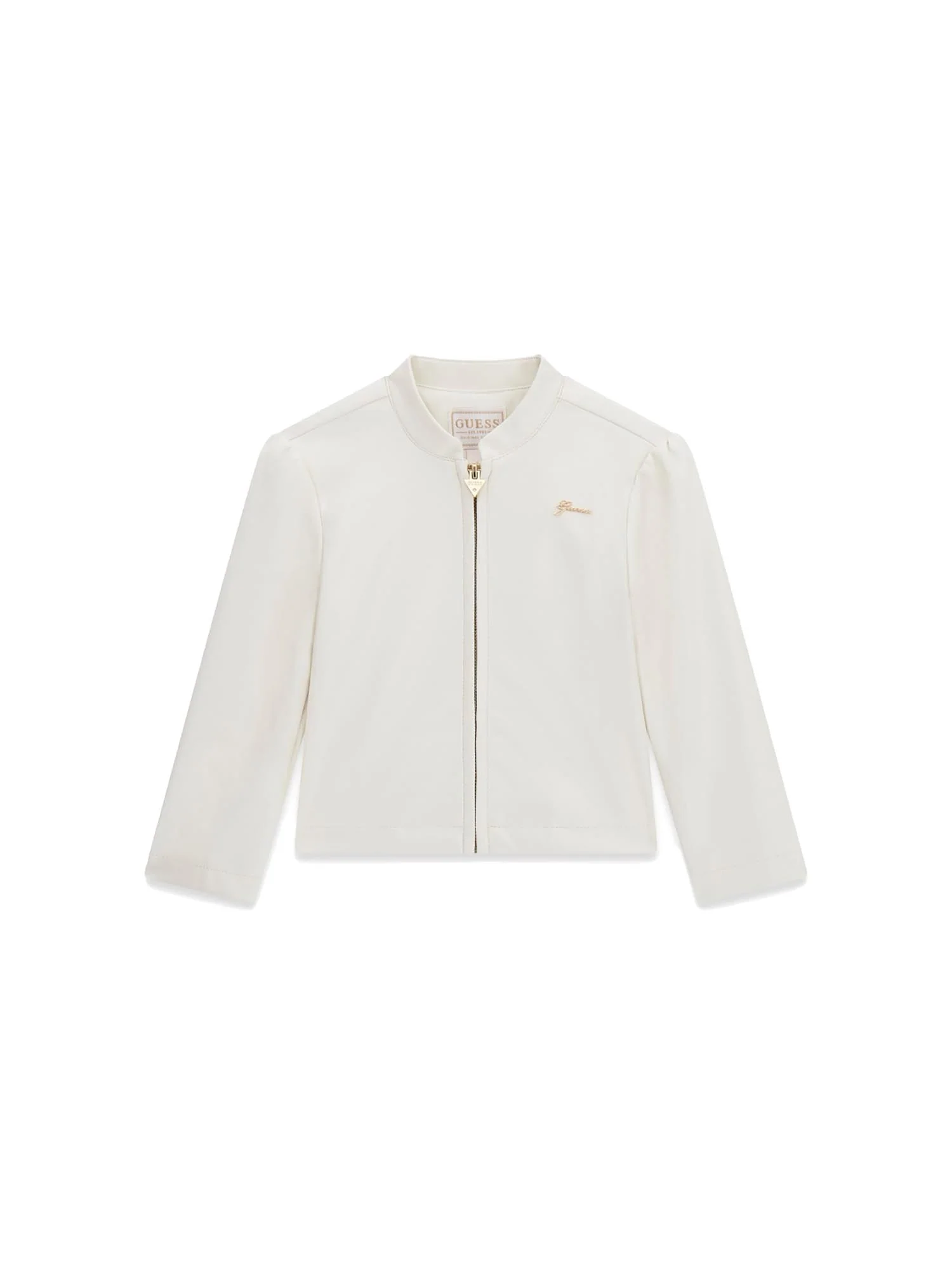 Giubbino Guess Bambina con zip e mini logo bianco